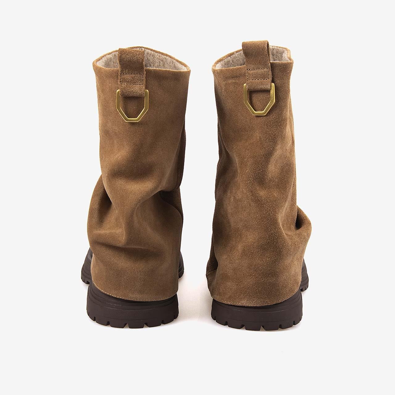 Günlük BotRougeRouge Hakiki Deri Kadın Süet Bot 1020