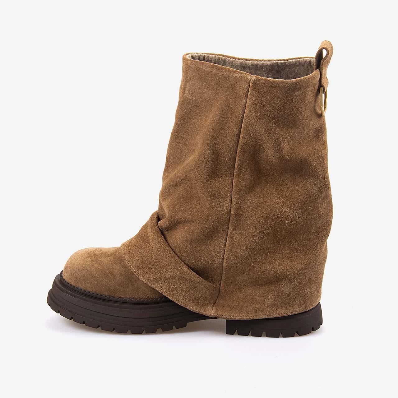 Günlük BotRougeRouge Hakiki Deri Kadın Süet Bot 1020