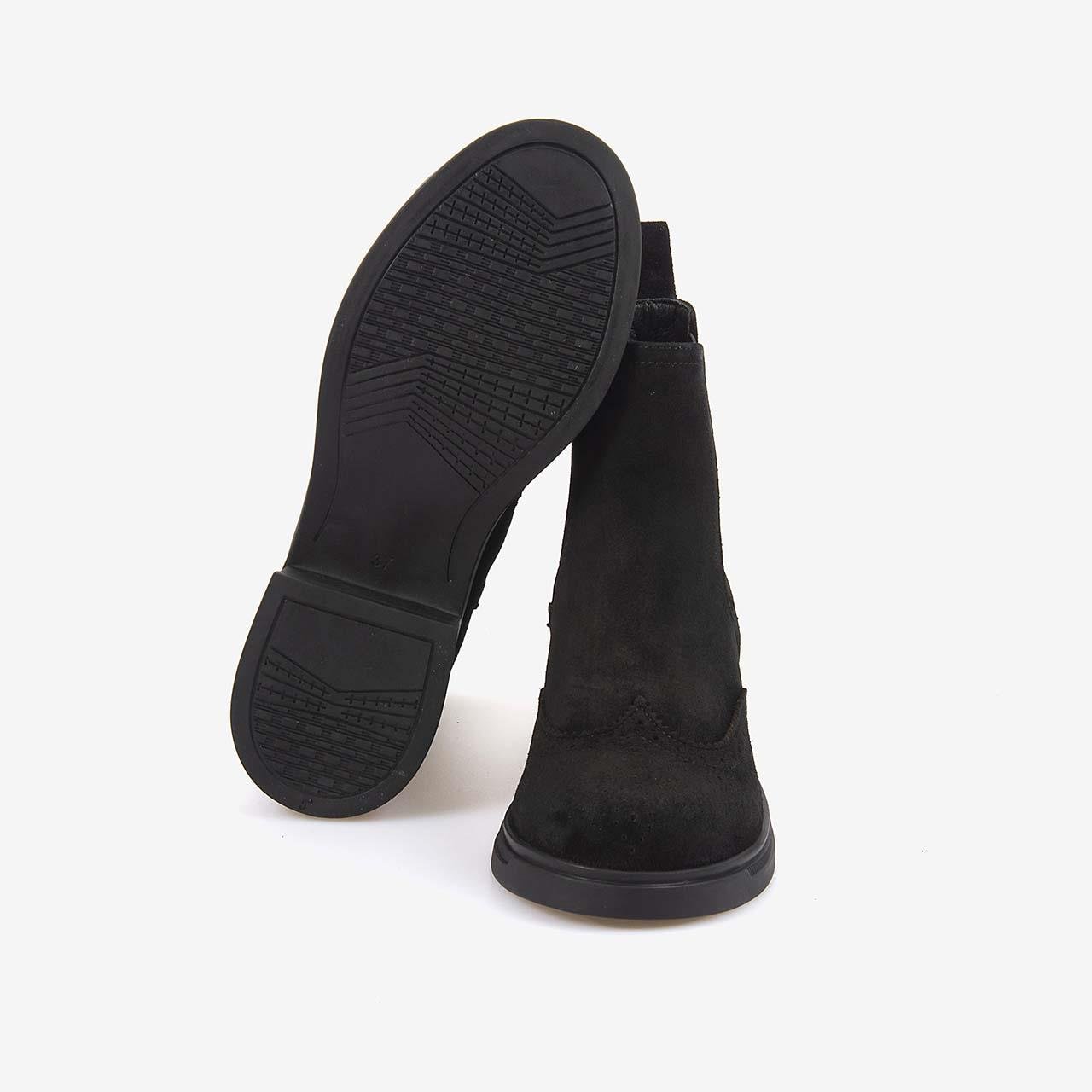 Günlük BotRougeRouge Hakiki Deri Süet Kadın Chelsea Bot 359