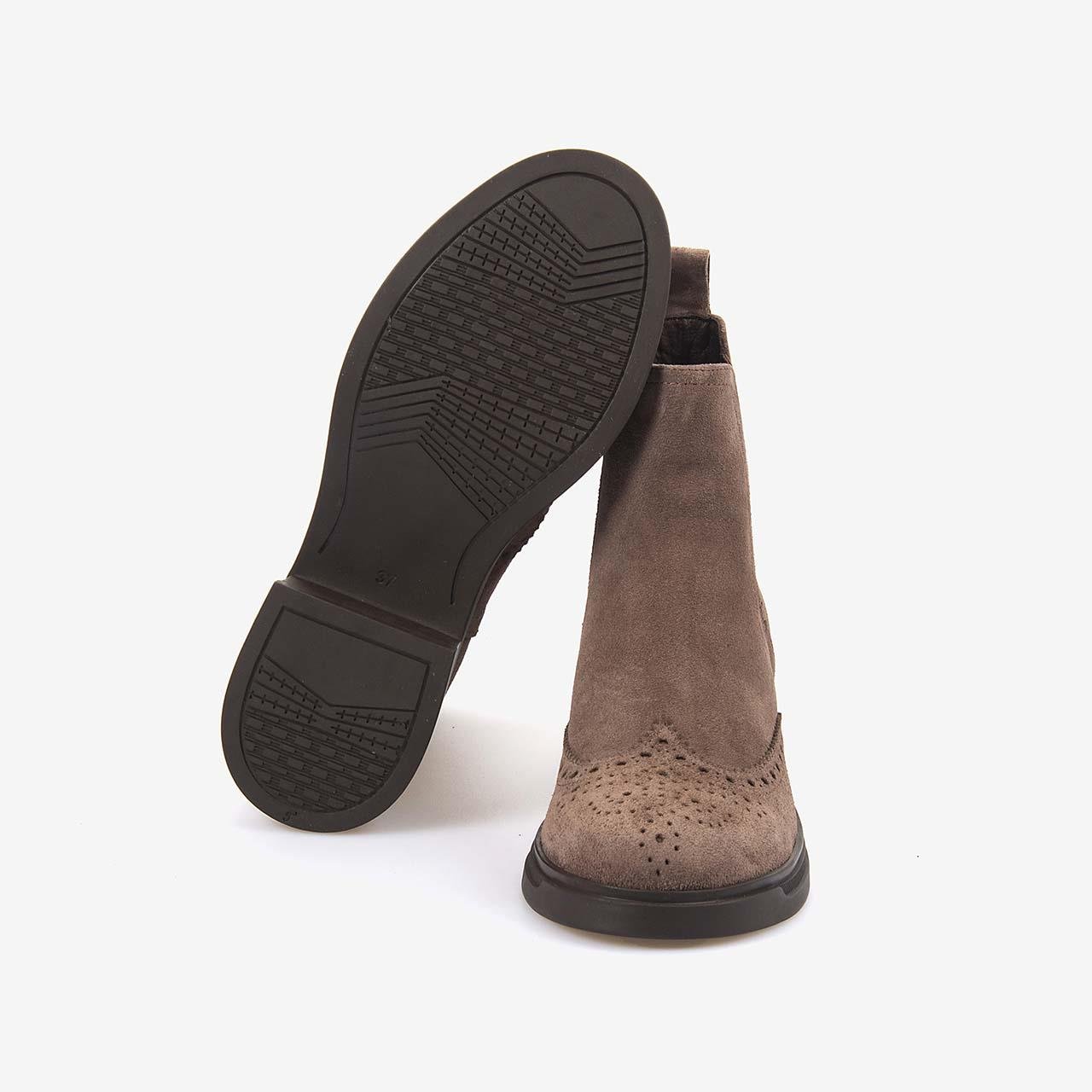 Günlük BotRougeRouge Hakiki Deri Süet Kadın Chelsea Bot 359