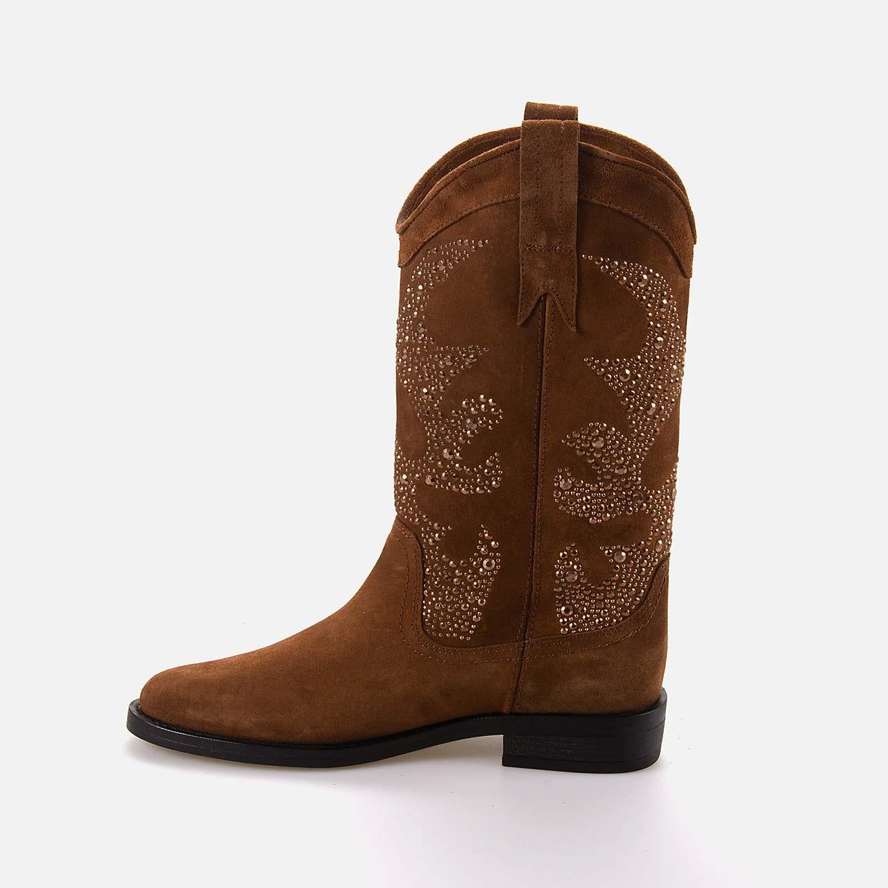 Western BotRougeRouge Hakiki Deri Süet Kadın Western Bot 197