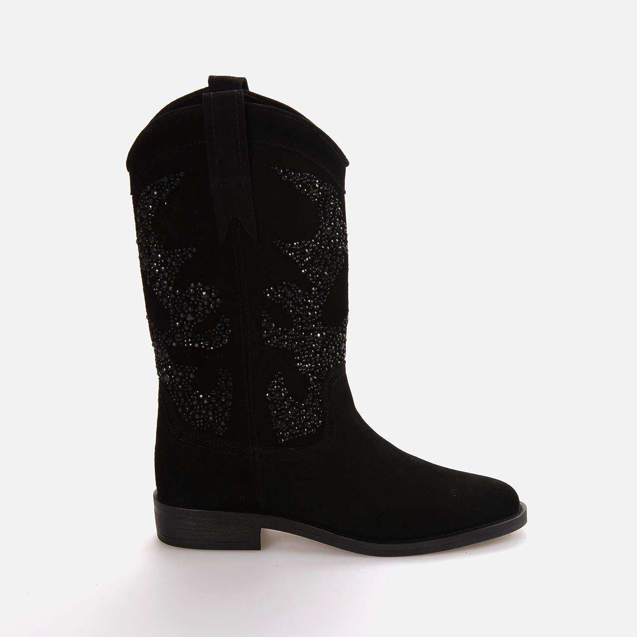 Western BotRougeRouge Hakiki Deri Süet Kadın Western Bot 197