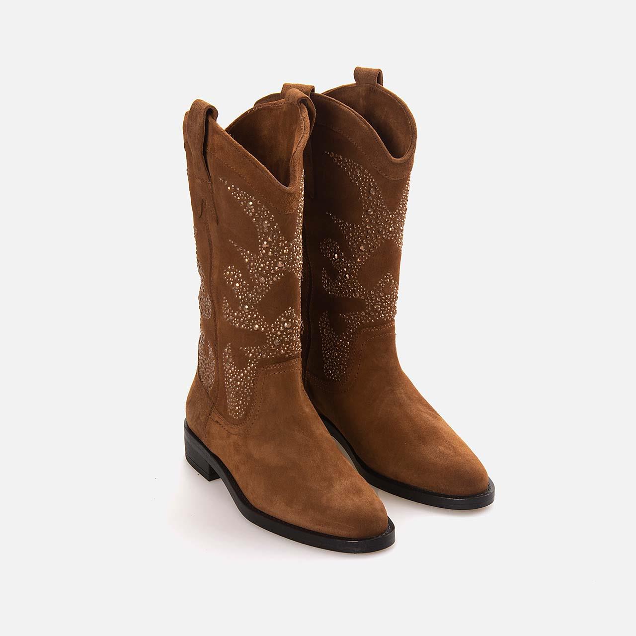 Western BotRougeRouge Hakiki Deri Süet Kadın Western Bot 197