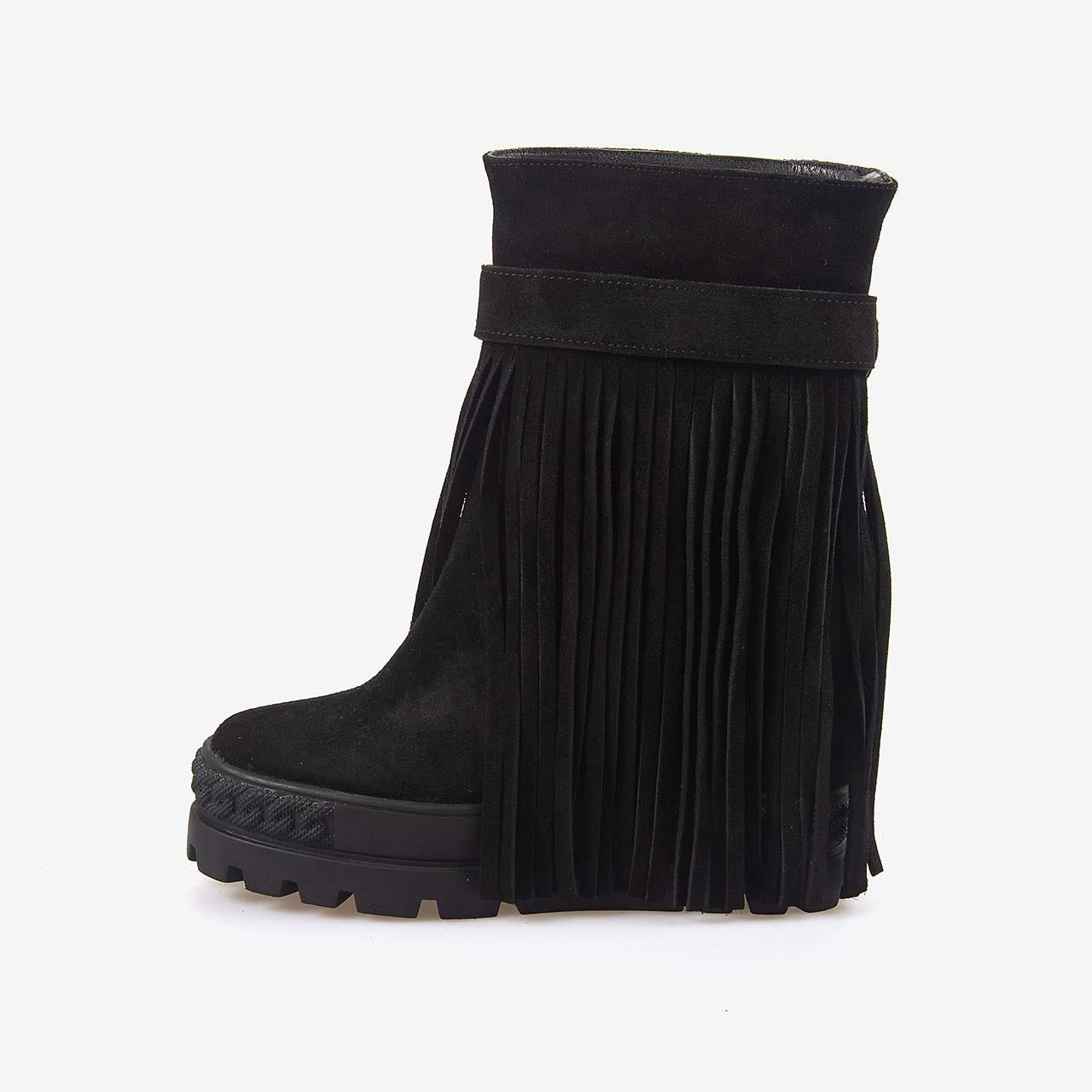 Günlük BotRougeRouge Hakiki Süet Deri  Kalın Taban Gizli Topuk Kadın Bot 44215