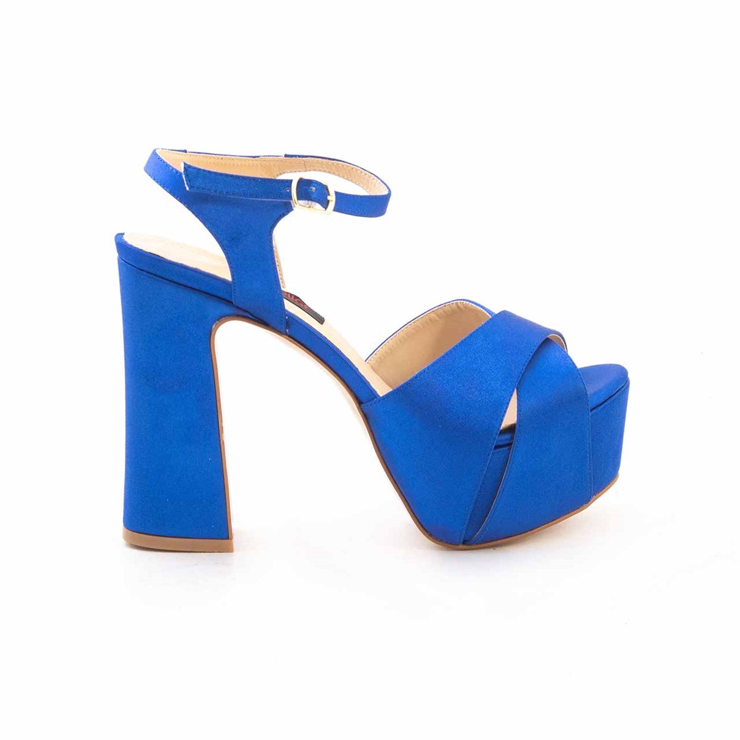 Rouge Mavi Saten Kadın Gece & Abiye Ayakkabı 576 Kemal Tanca