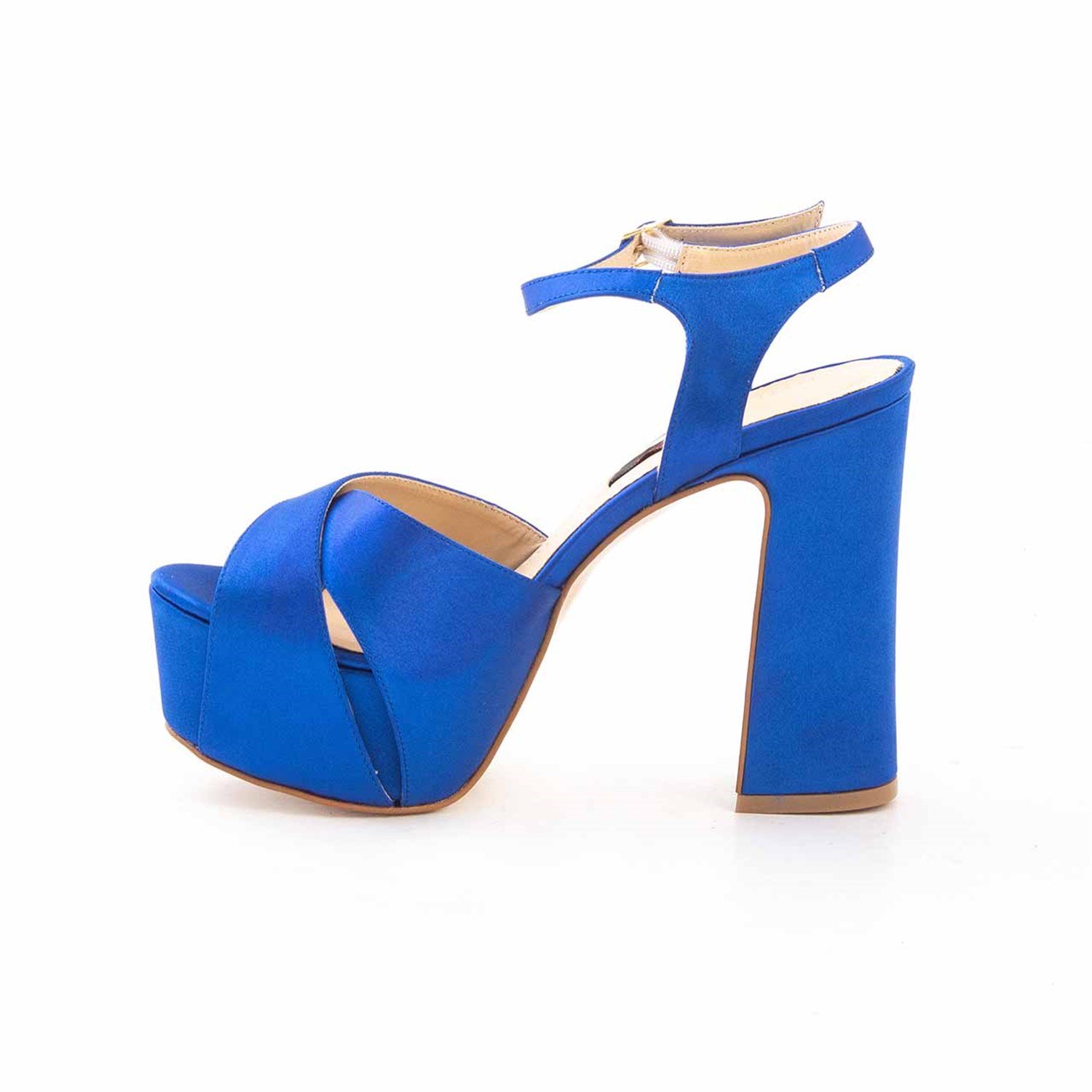 Rouge Mavi Saten Kadın Gece & Abiye Ayakkabı 576 Kemal Tanca