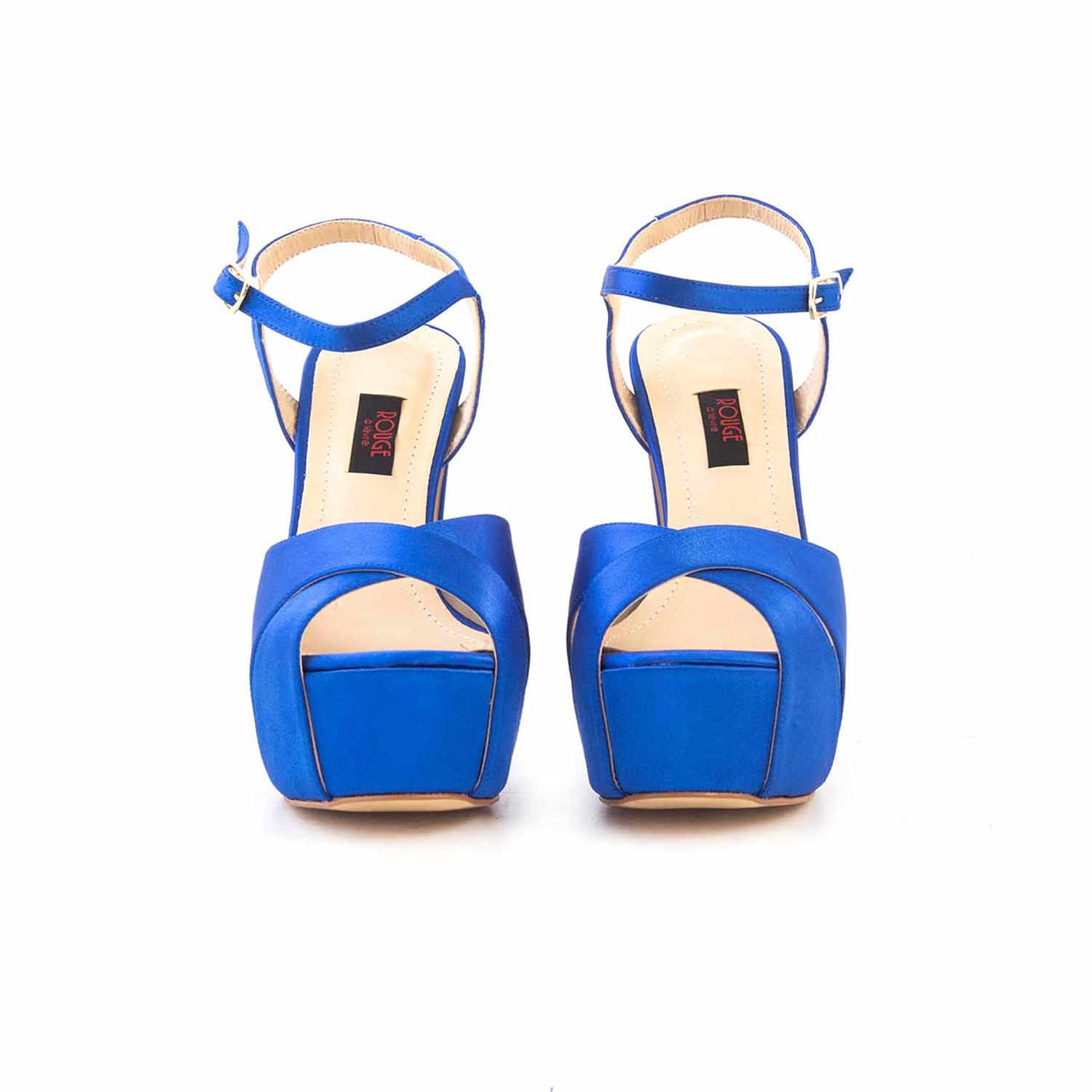 Rouge Mavi Saten Kadın Gece & Abiye Ayakkabı 576 Kemal Tanca