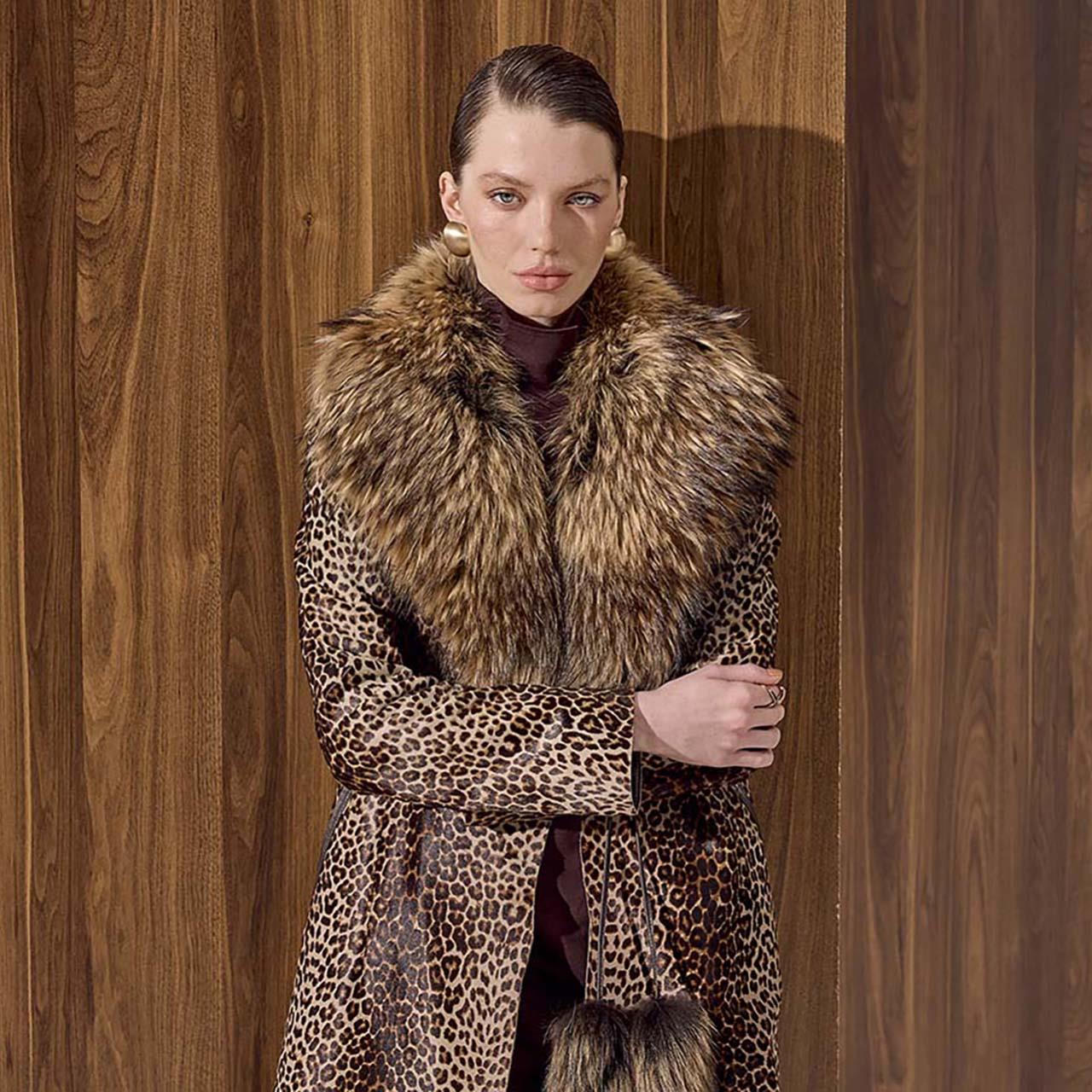 KürkRougeRouge  Kürklü Kadın Deri Mont P254U