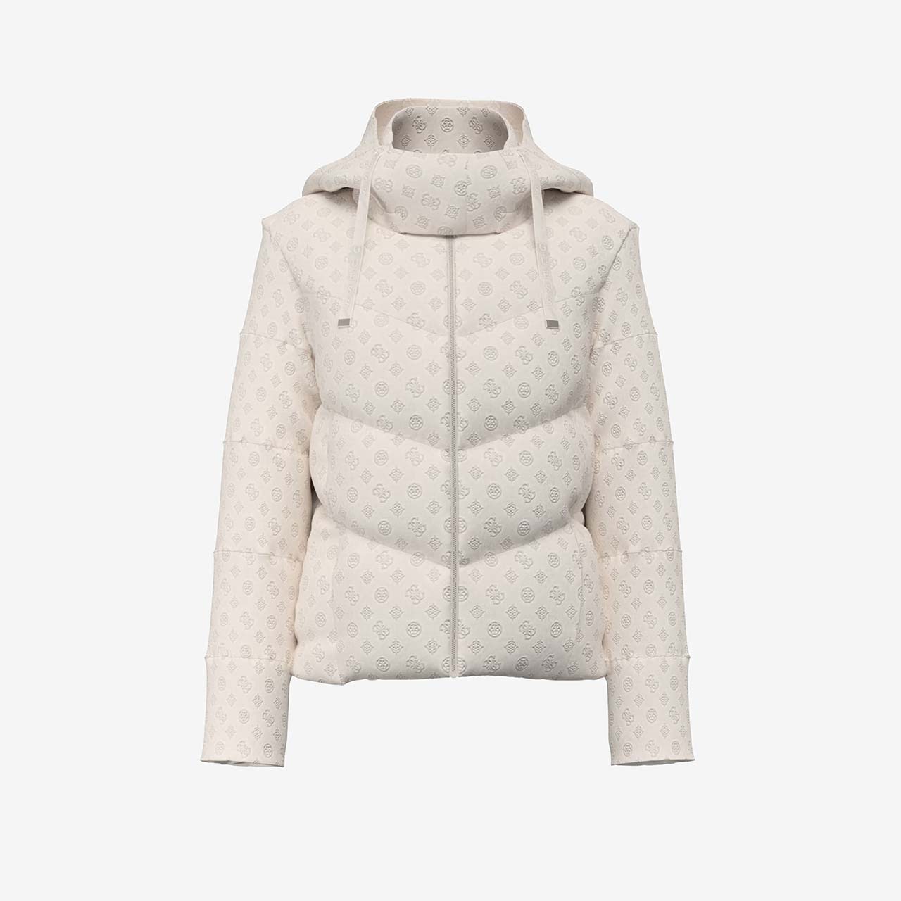 Guess 4G Logolu Fermuarlı Kapüşonlu Kadın Mont W6BL56W4195