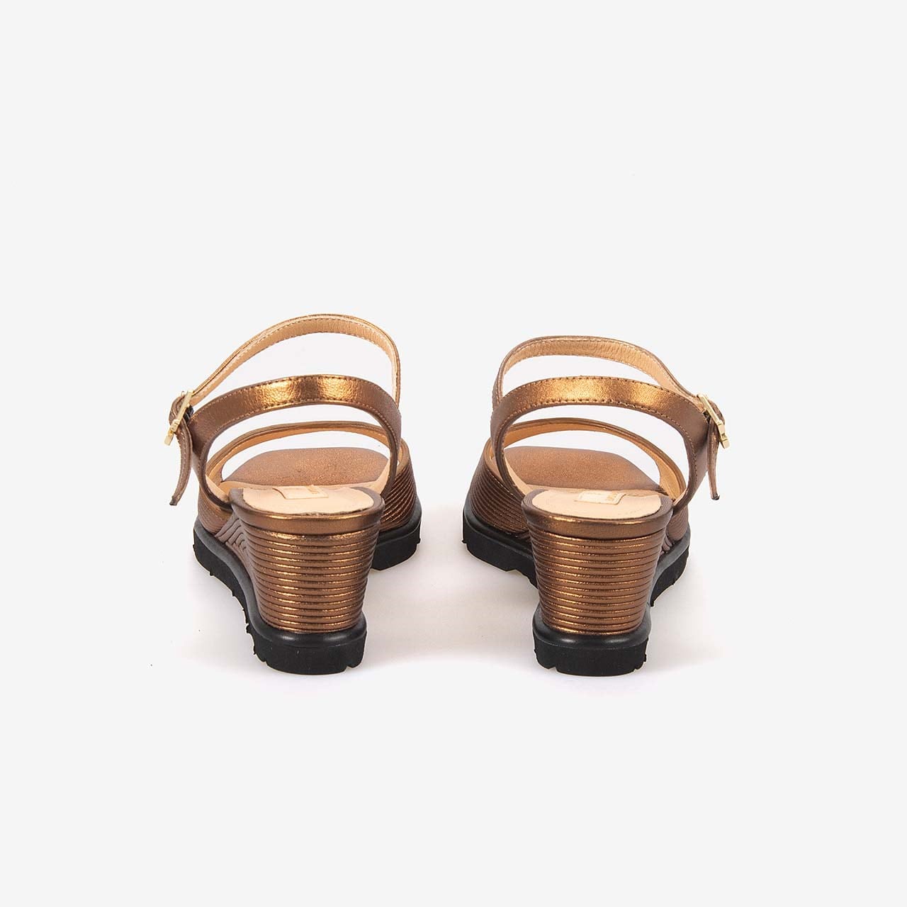 Hawen Angels Kadın Hakiki Deri Bilek Bantlı 7,5 cm Dolgu Topuklu Sandalet 169-269