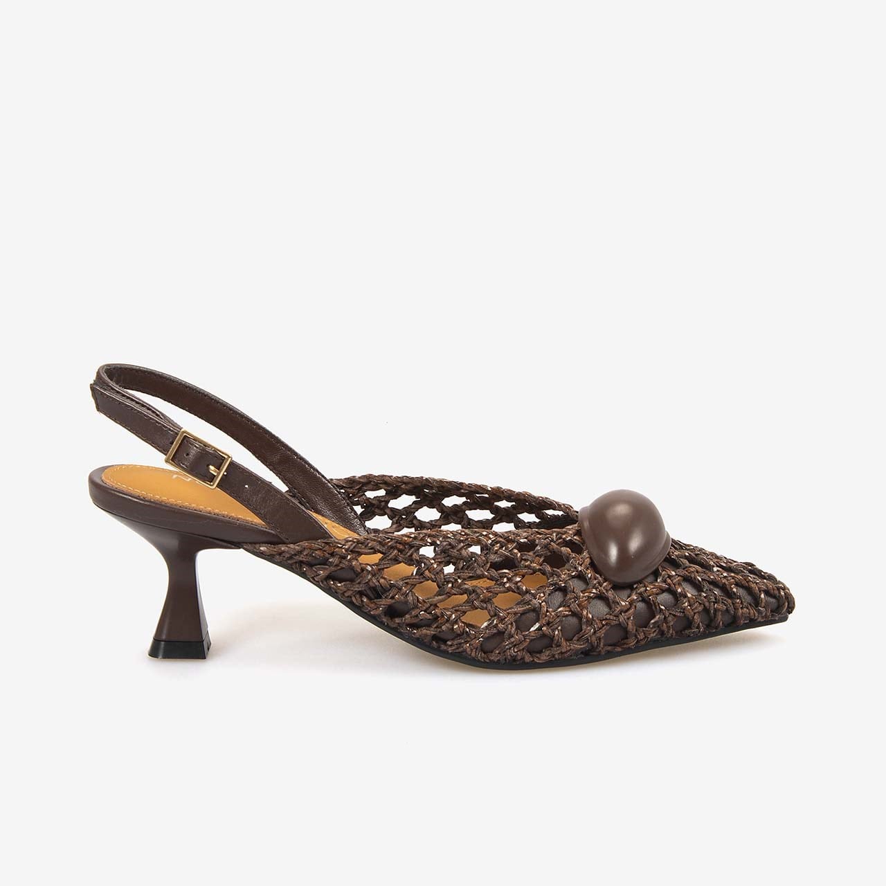 Noa Harmon Kadın Örgü SlingBack 5,5cm Sivri Burun Topuklu Ayakkabı 10342