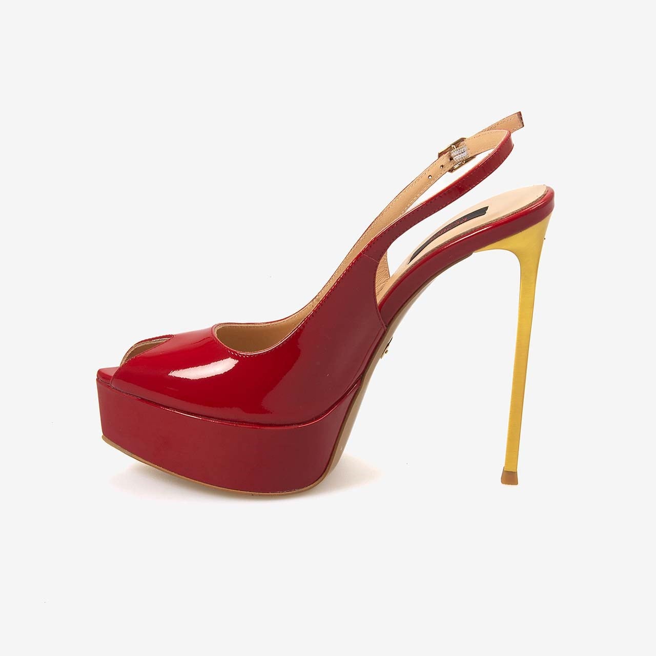 Rouge Kadın Enjeksiyon Kösele Taban Slingback 14,5cm İnce Topuklu Gece & Abiye Ayakkabı 7608