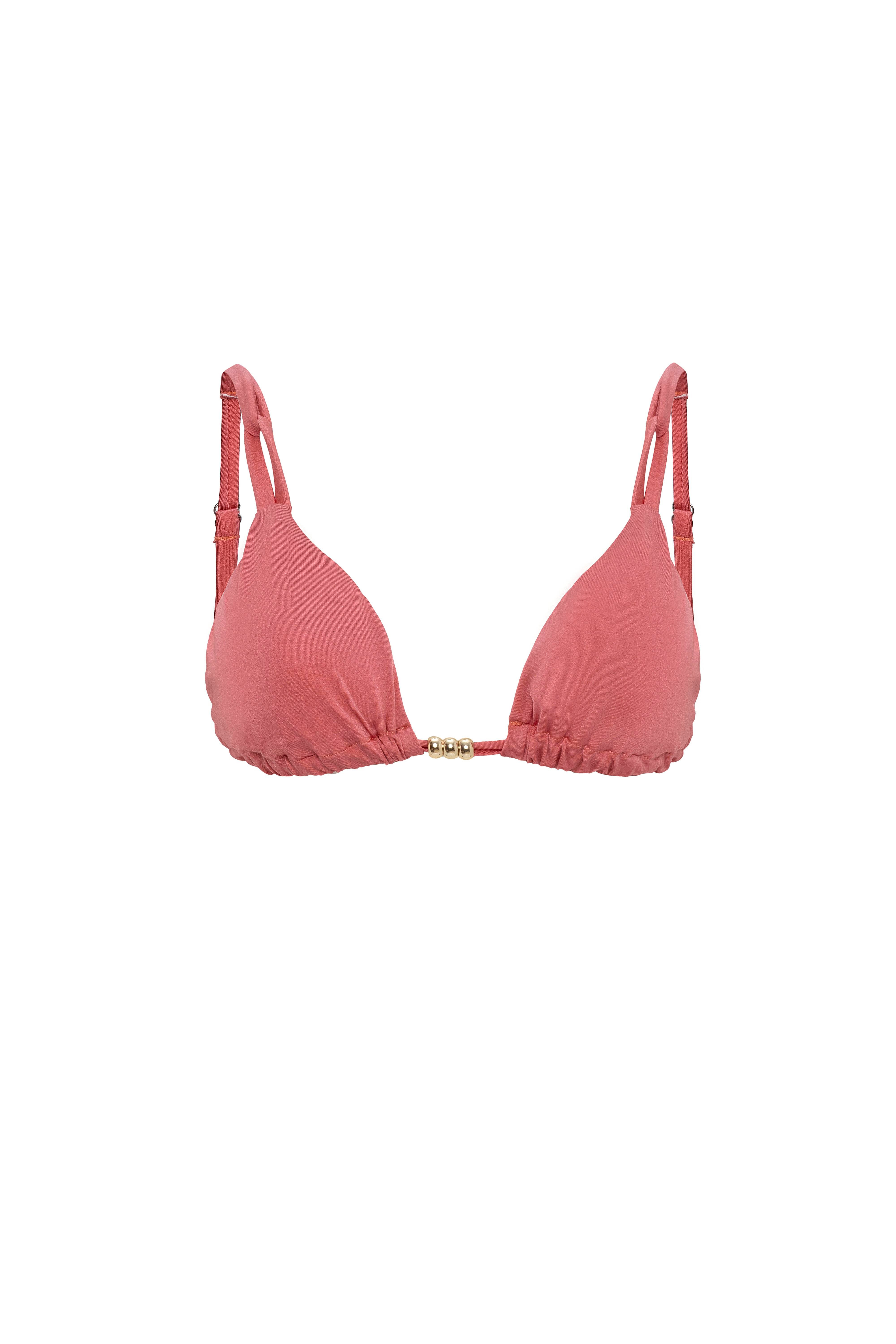 AQUAVİVA Kadın Gül Kurusu İzabella Gold Aksesuarlı Üçgen Bikini Takımı
