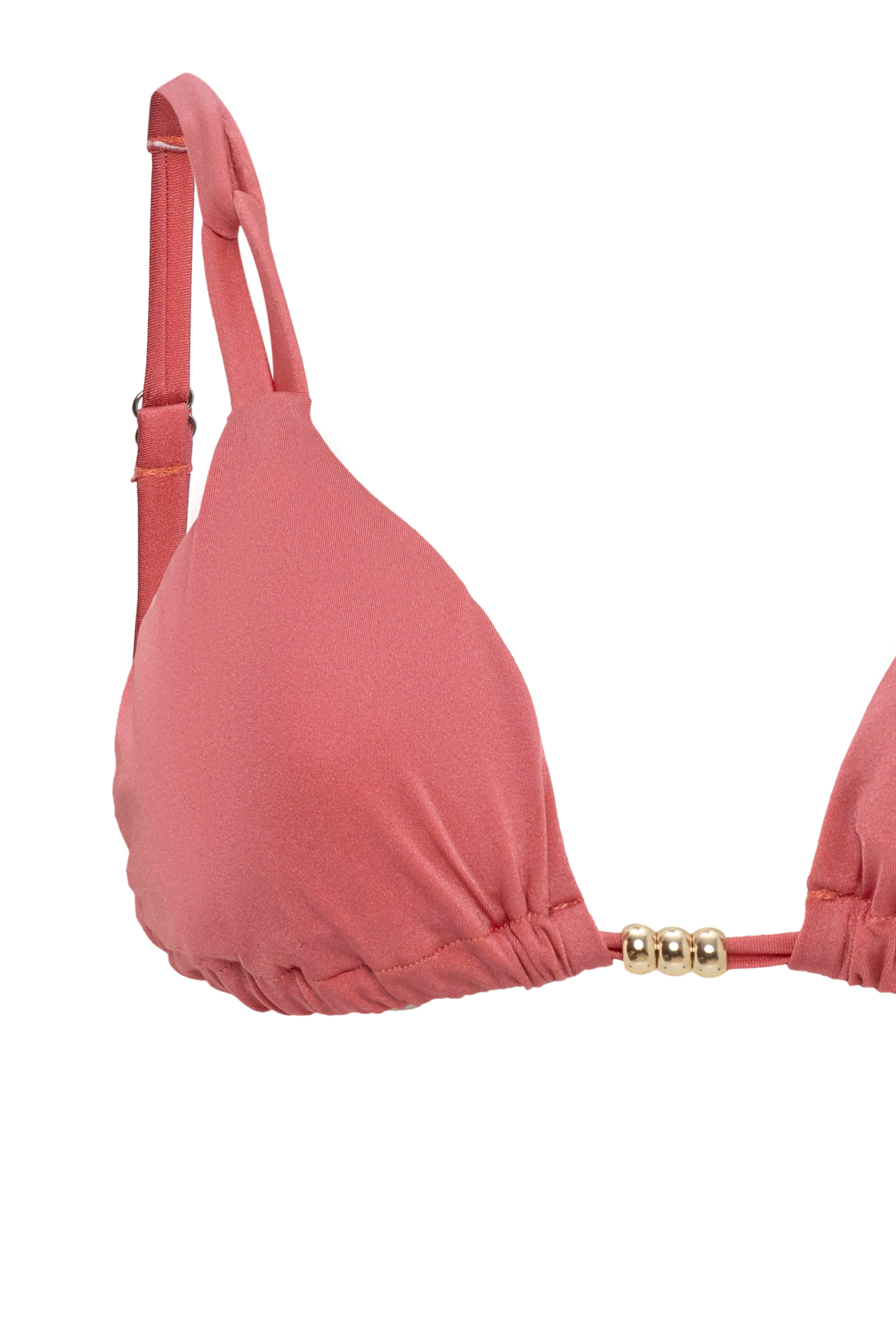 AQUAVİVA Kadın Gül Kurusu İzabella Gold Aksesuarlı Üçgen Bikini Takımı