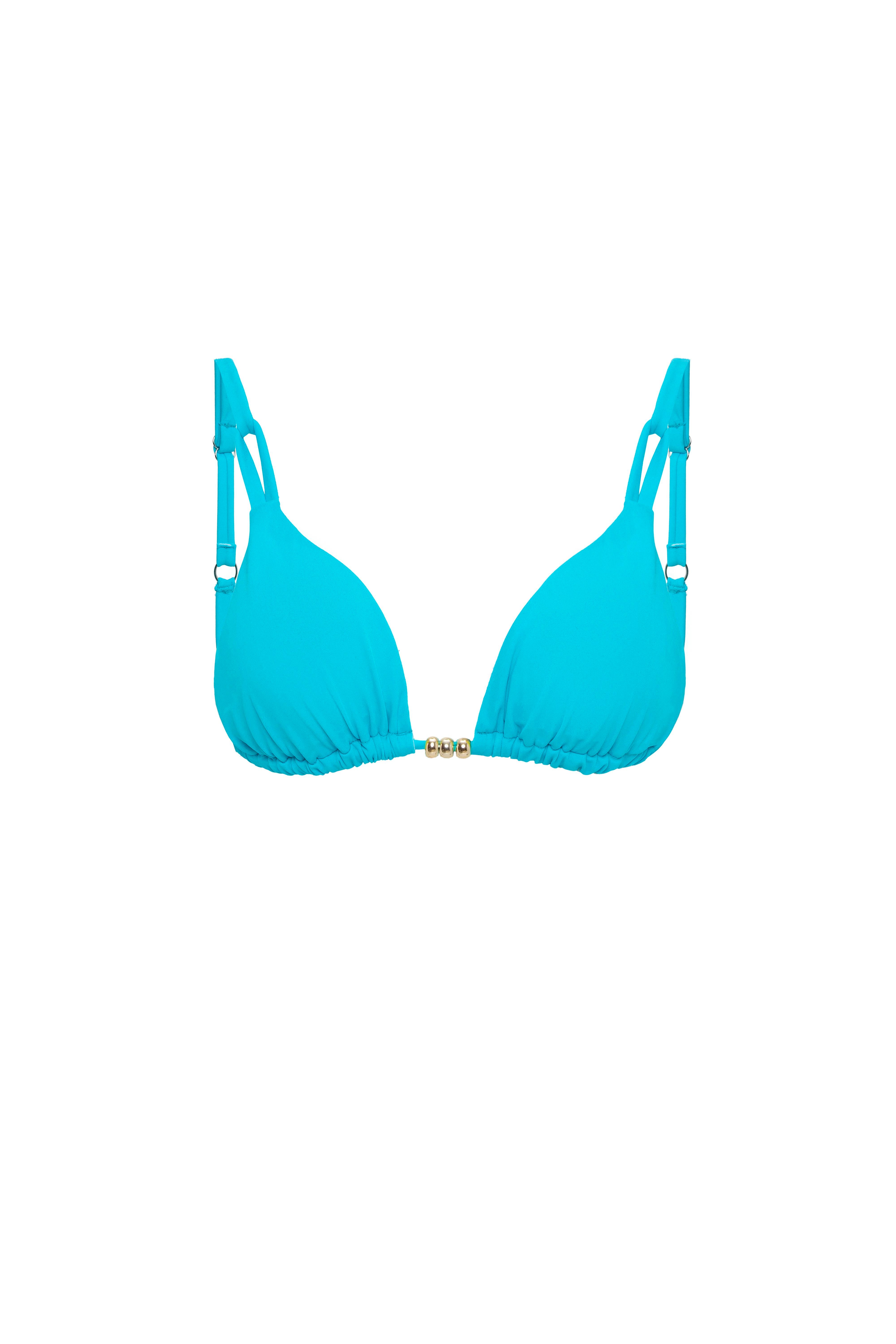 AQUAVİVA Kadın  Mavi İzabella Gold Aksesuarlı Üçgen Bikini Takımı