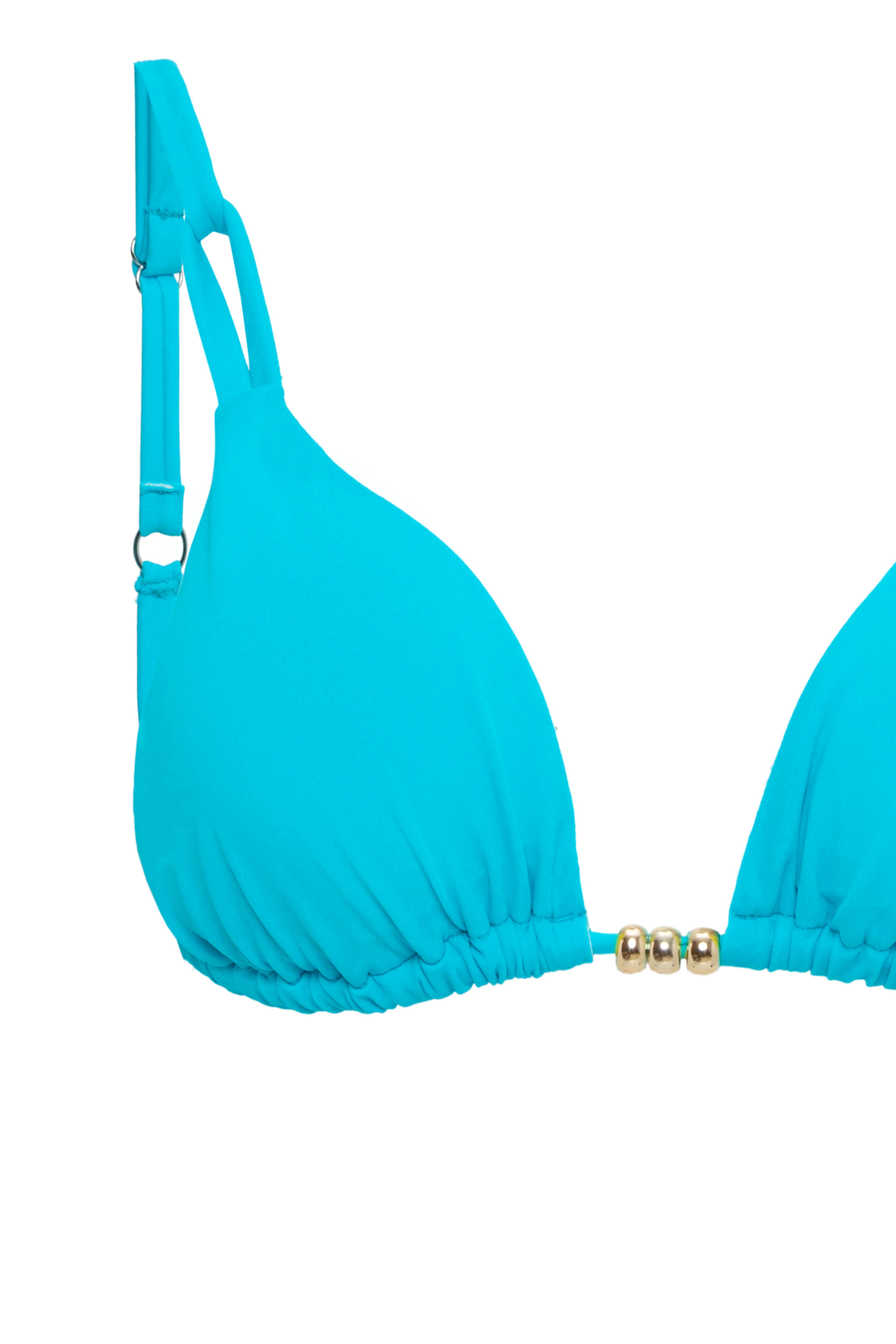 AQUAVİVA Kadın  Mavi İzabella Gold Aksesuarlı Üçgen Bikini Takımı
