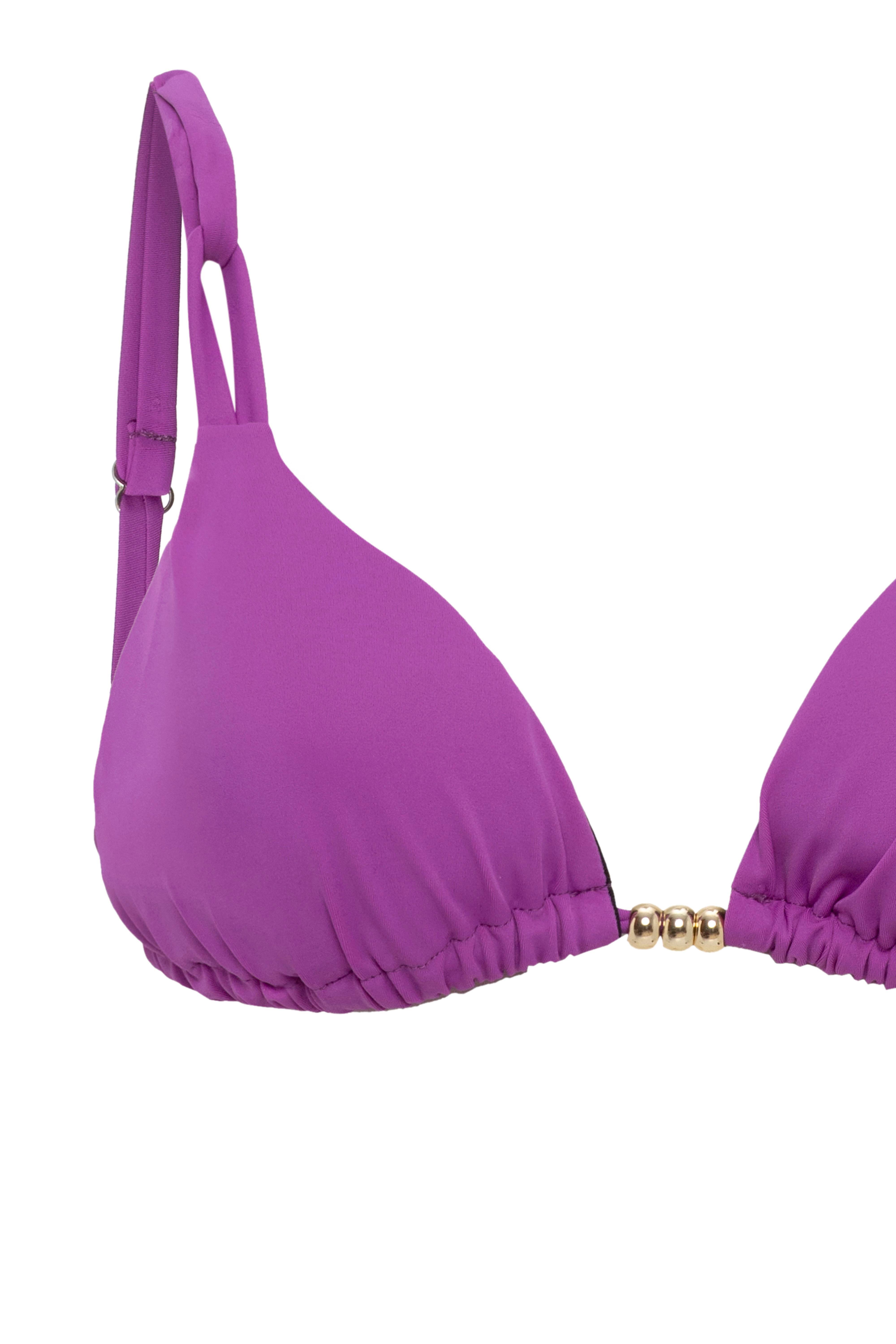 AQUAVİVA Kadın Mor İzabella Gold Aksesuarlı Üçgen Bikini Takımı