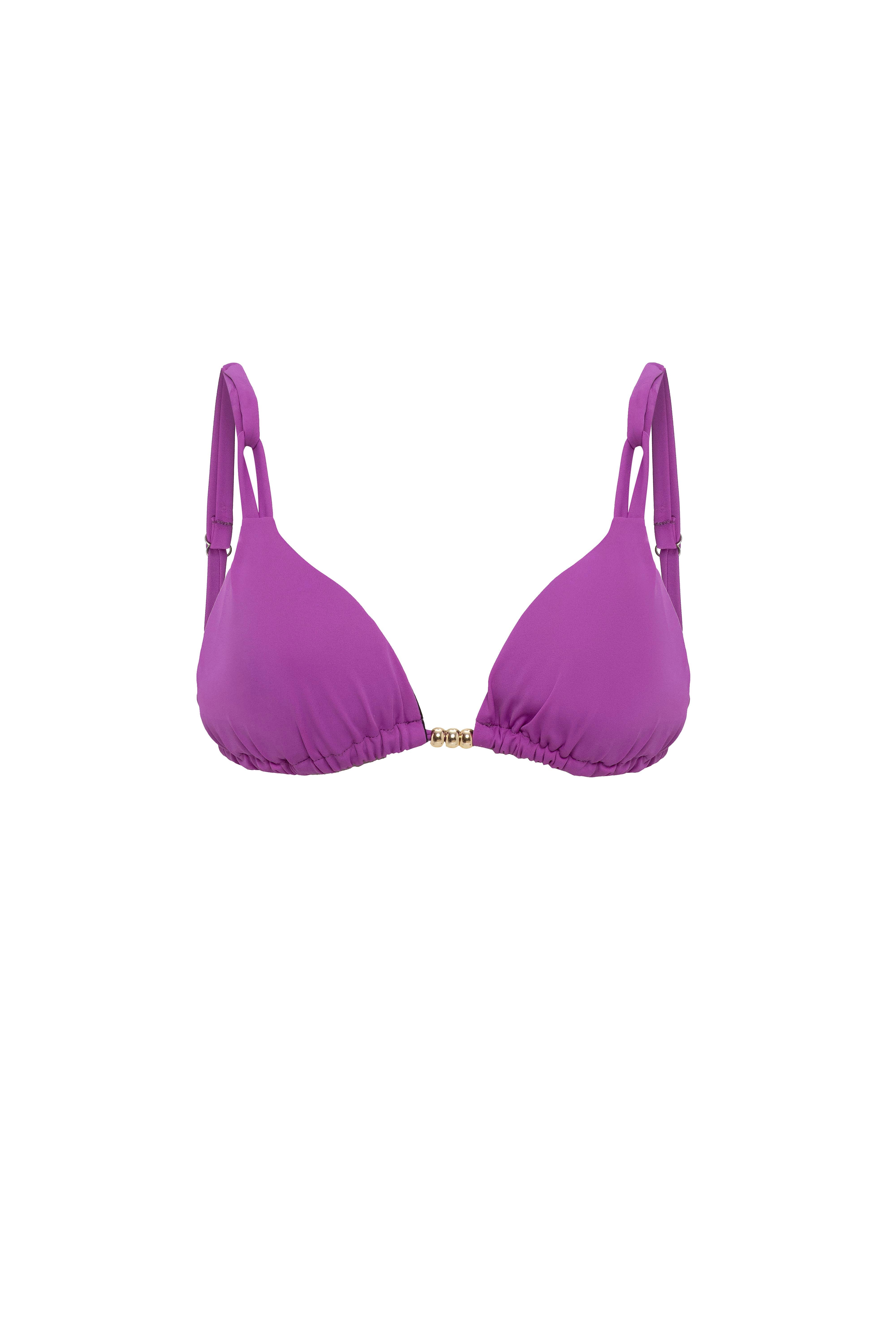 AQUAVİVA Kadın Mor İzabella Gold Aksesuarlı Üçgen Bikini Takımı