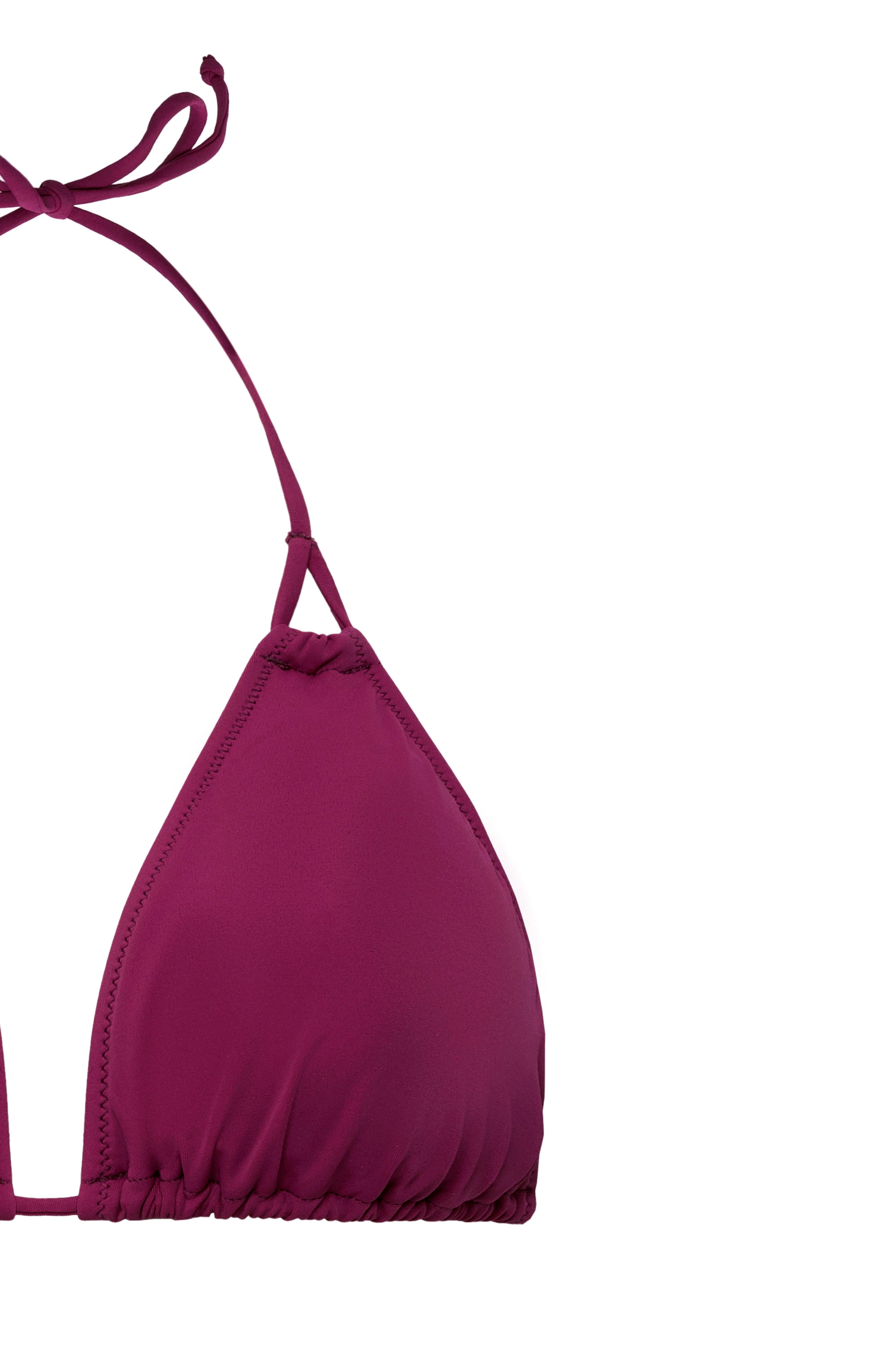 AQUAVİVA Kadın Mürdüm Stella Boyundan Bağlı Yanı İpli Üçgen Bikini Takımı