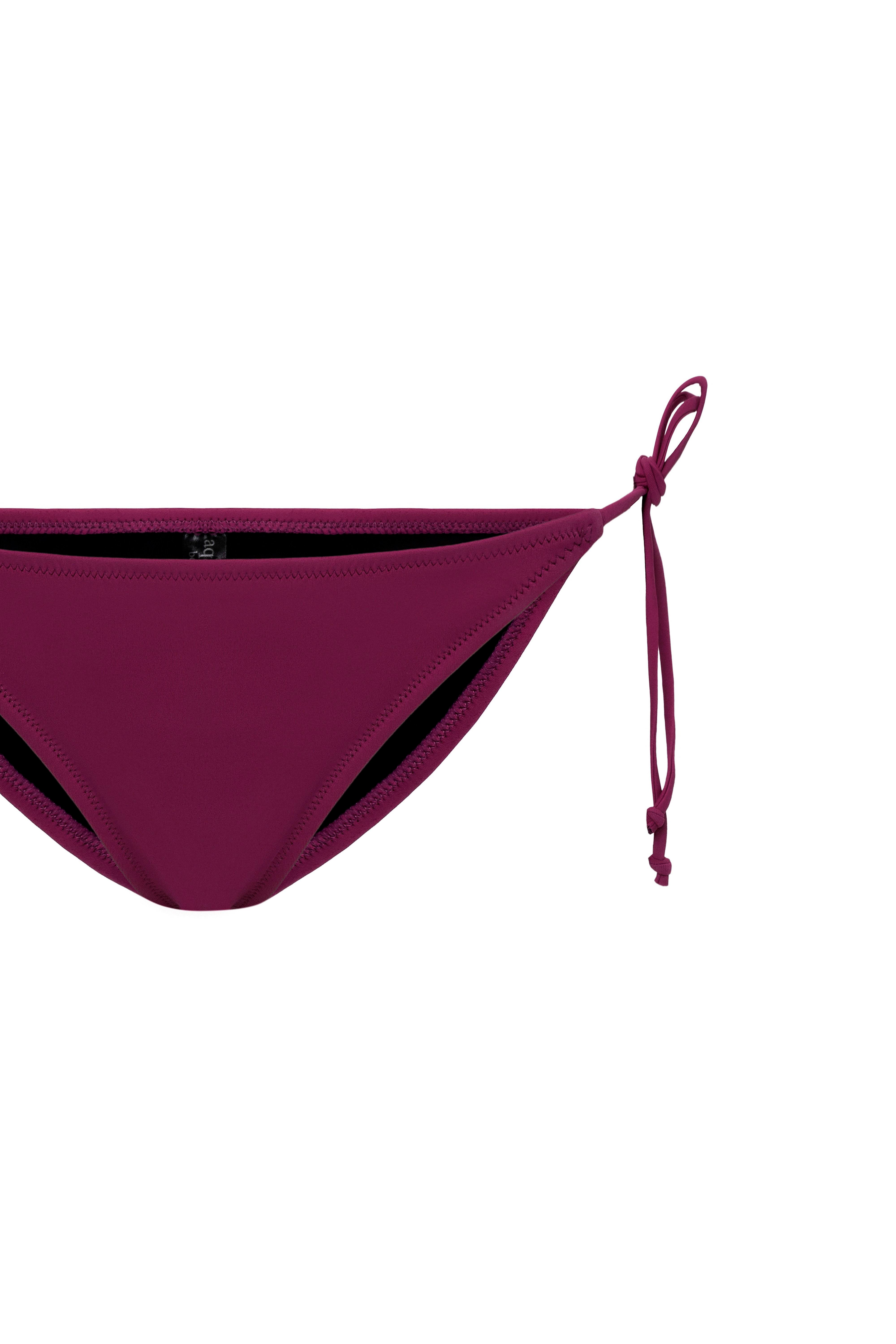 AQUAVİVA Kadın Mürdüm Stella Boyundan Bağlı Yanı İpli Üçgen Bikini Takımı