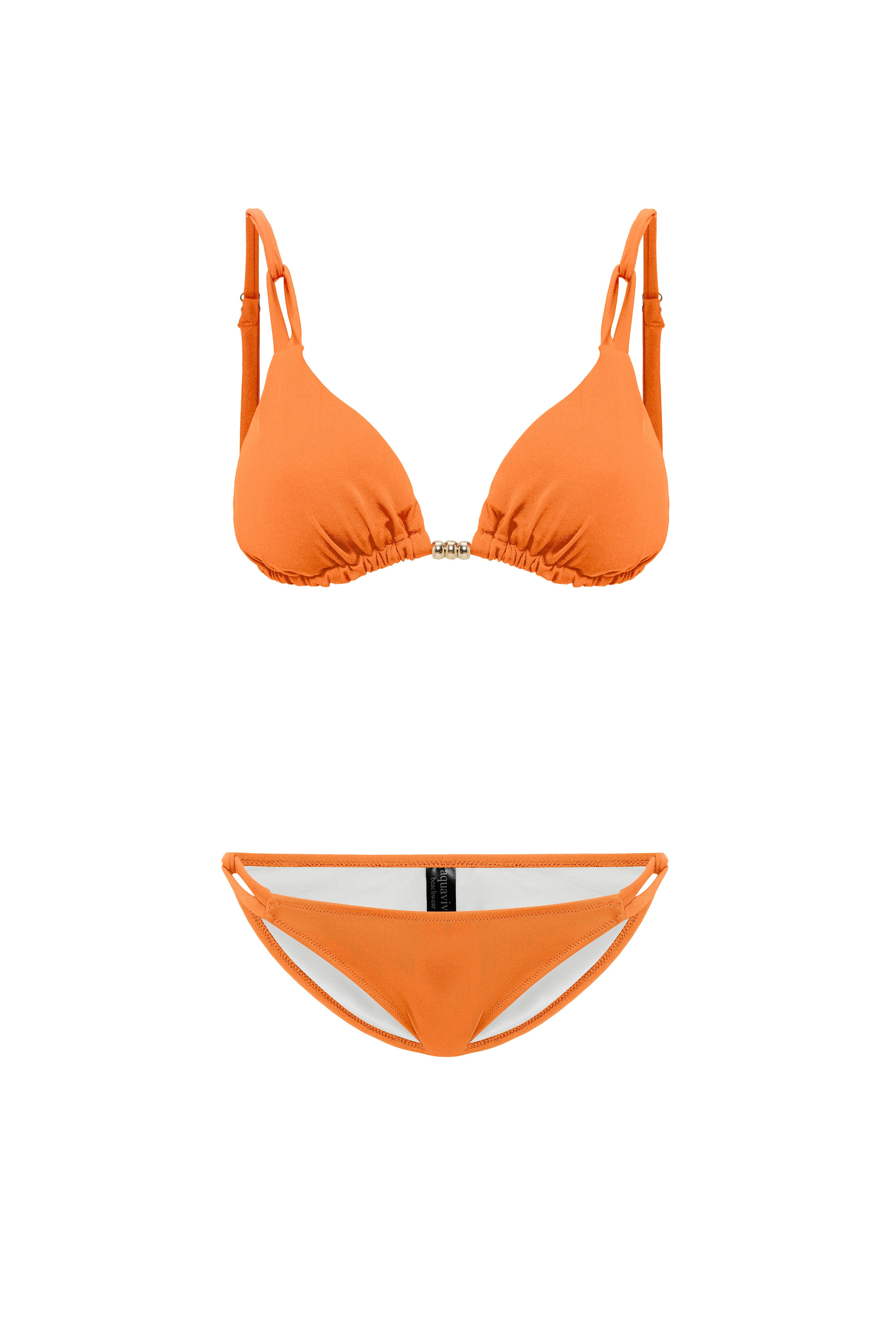 AQUAVİVA Kadın Nar Çiçegi  İzabella Gold Aksesuarlı Üçgen Bikini Takımı