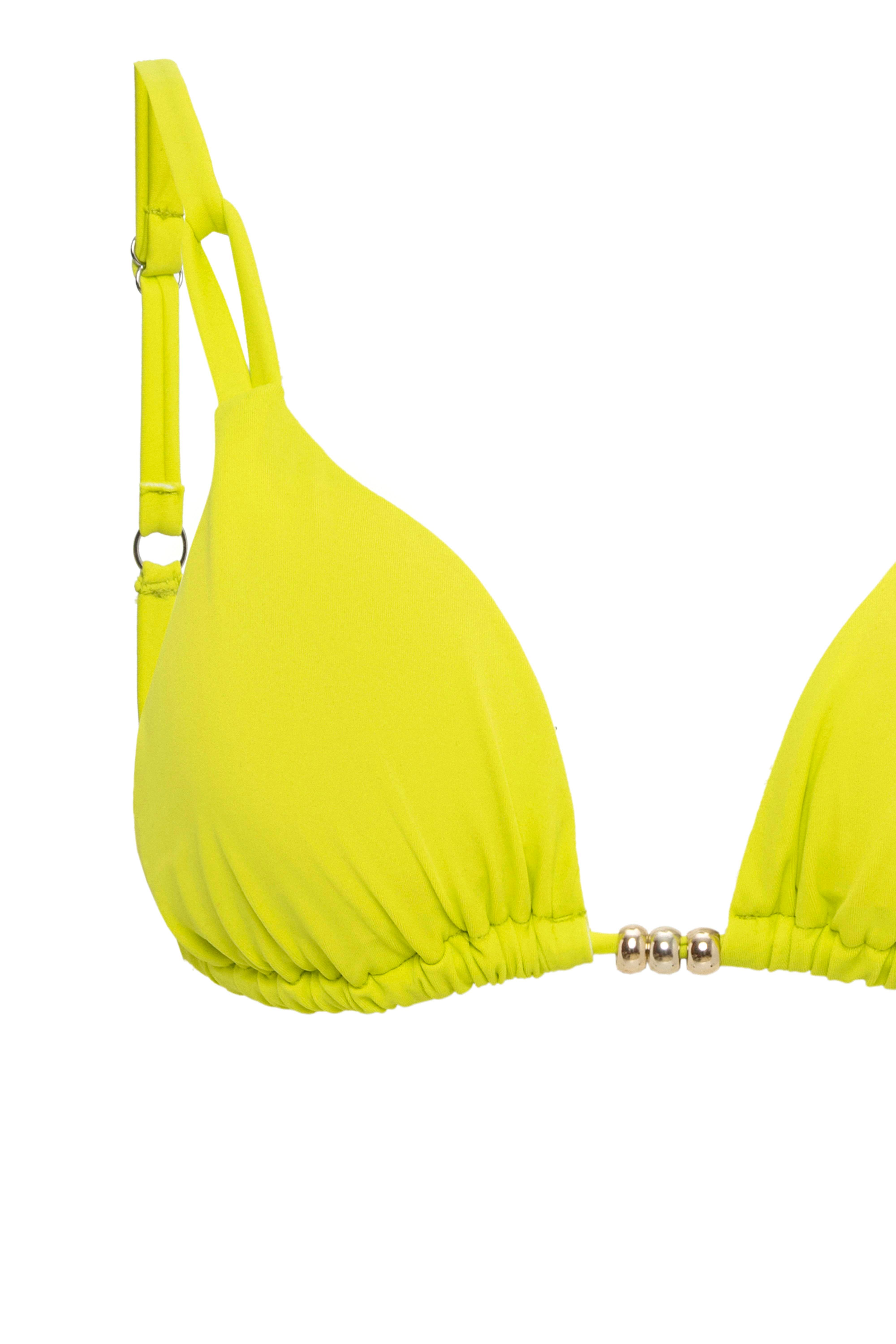 AQUAVİVA Kadın Neon Yeşil İzabella Gold Aksesuarlı Üçgen Bikini Takımı
