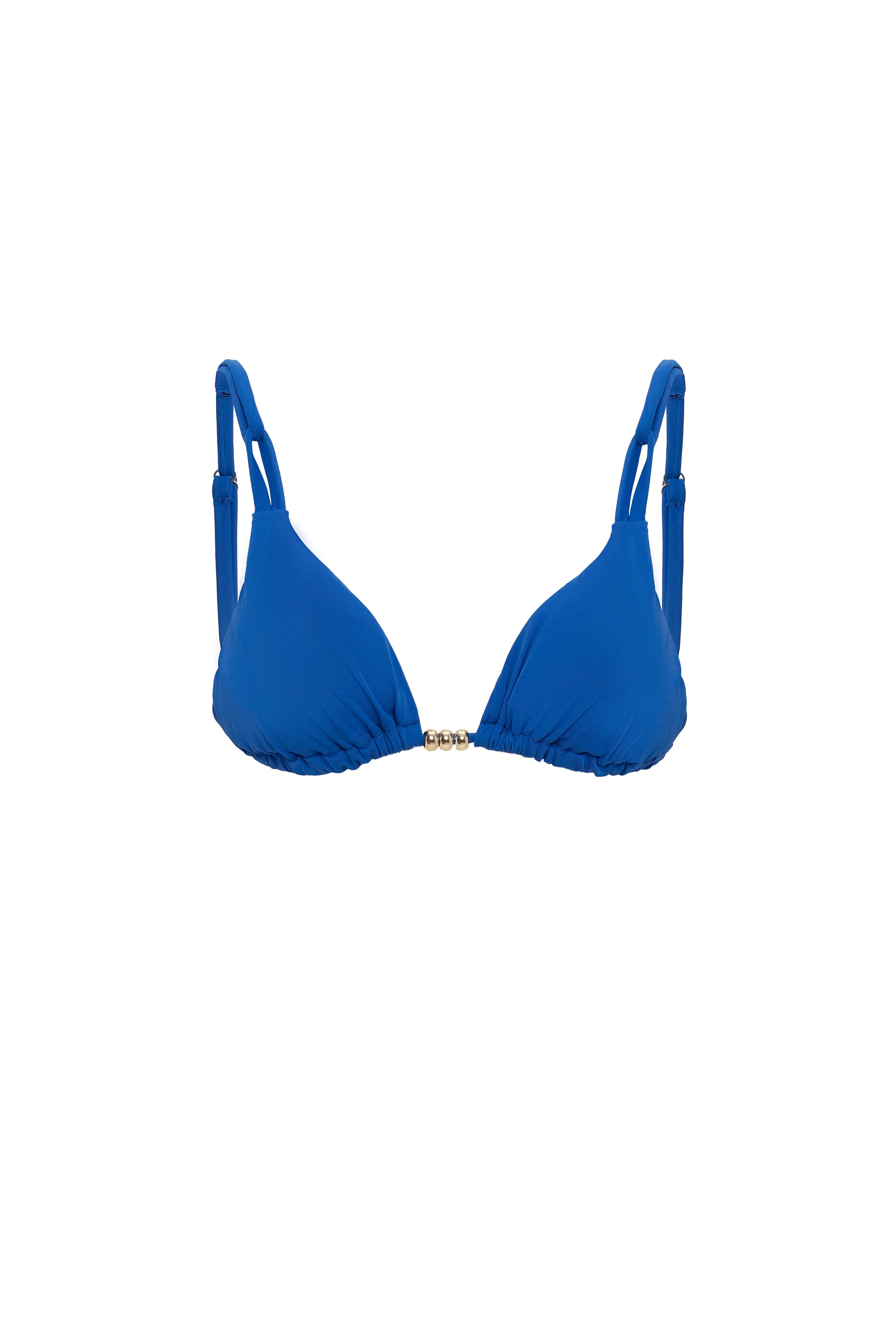 AQUAVİVA Kadın Saks İzabella Gold Aksesuarlı Üçgen Bikini Takımı