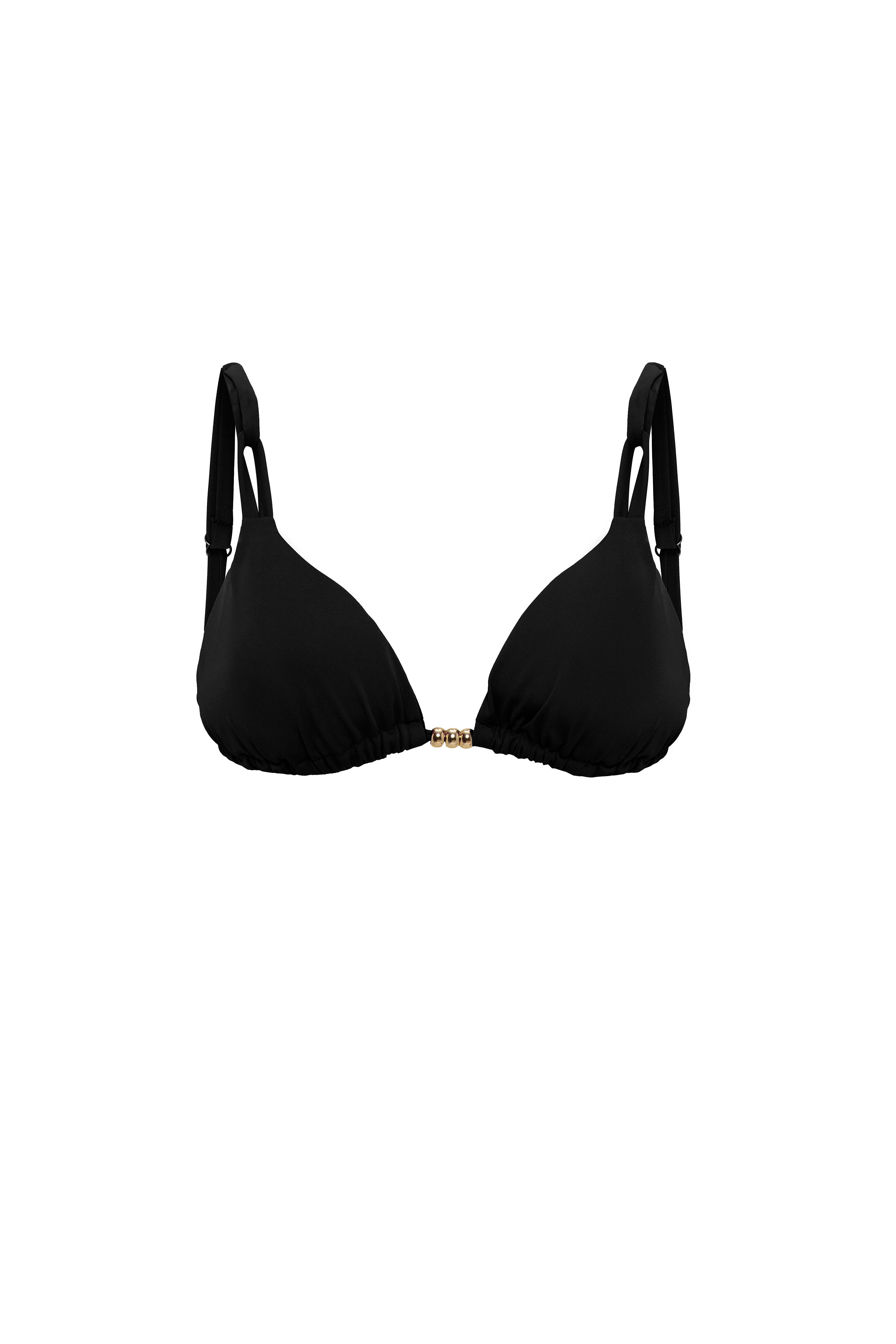 AQUAVİVA Kadın Siyah İzabella Gold Aksesuarlı Üçgen Bikini Takımı