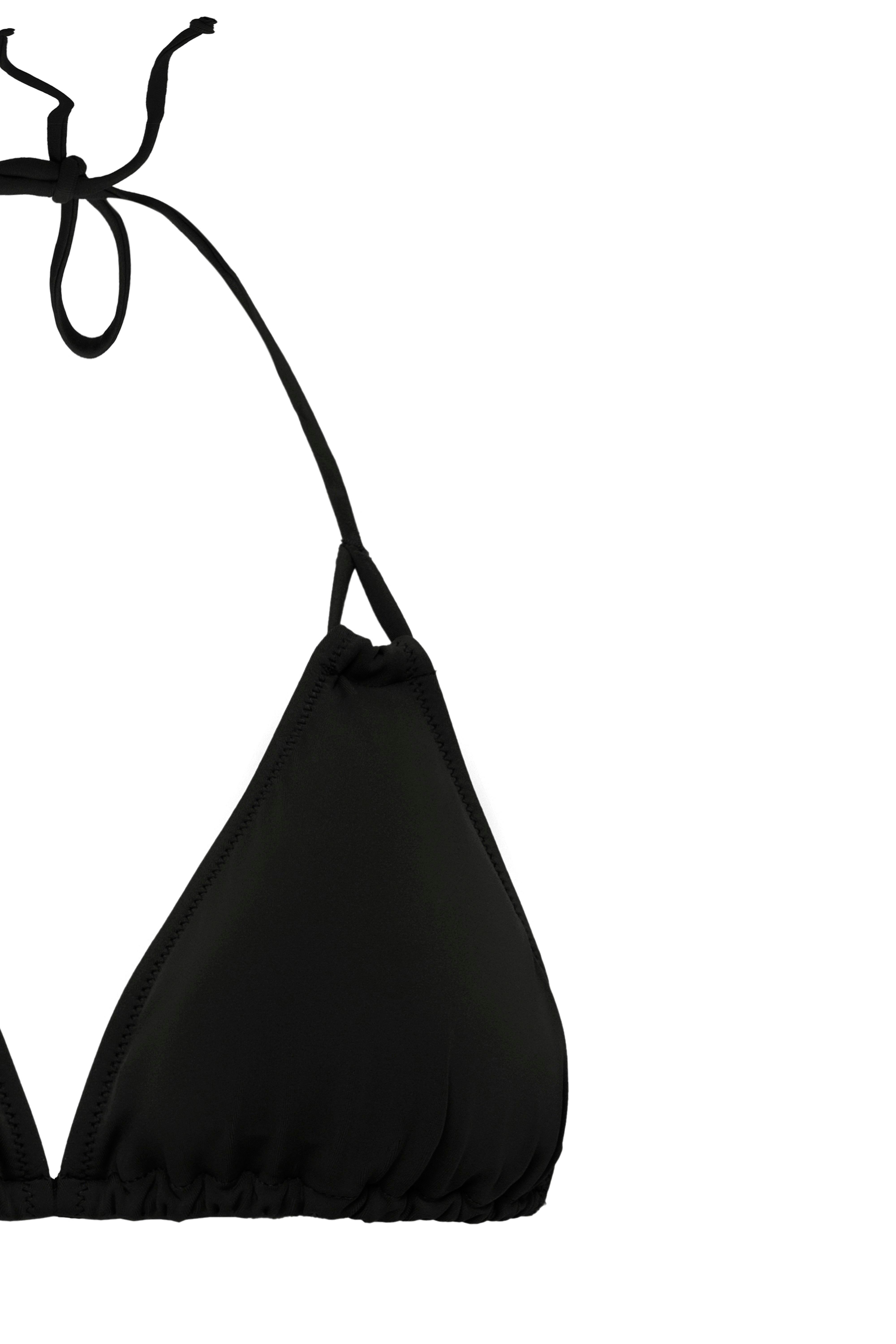 AQUAVİVA Kadın Siyah Stella Boyundan Bağlı Yanı İpli Üçgen Bikini Takımı