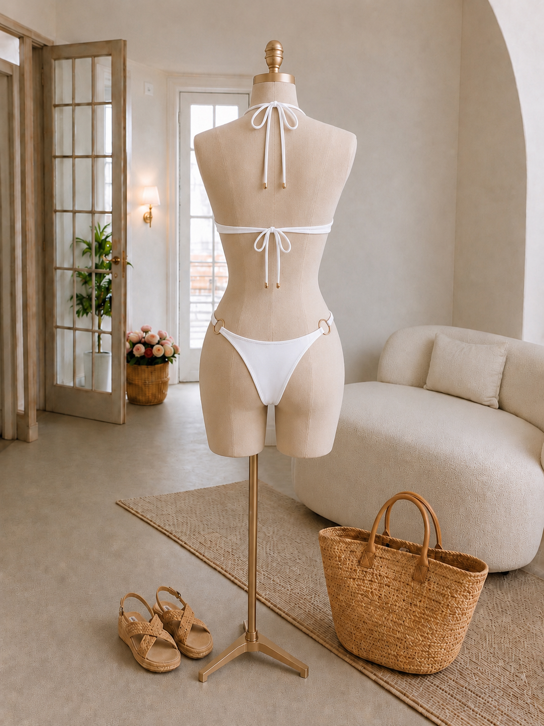  STARS PEDLİ AKSESUARLI BİKİNİ PAREO 3'LÜ SET 