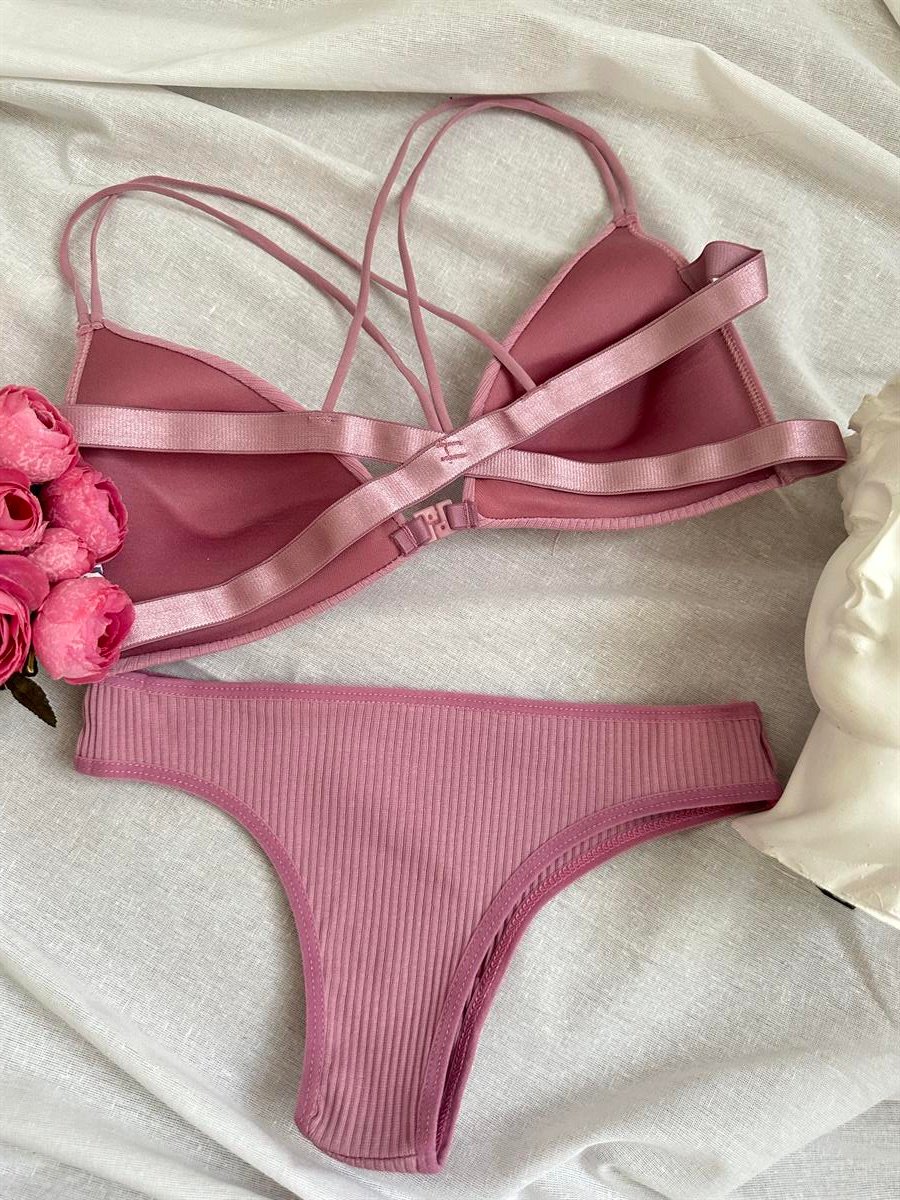 ADRIANA PUSH UP DOLGULU  İÇ ÇAMAŞIRI TAKIM GÜL KURUSU