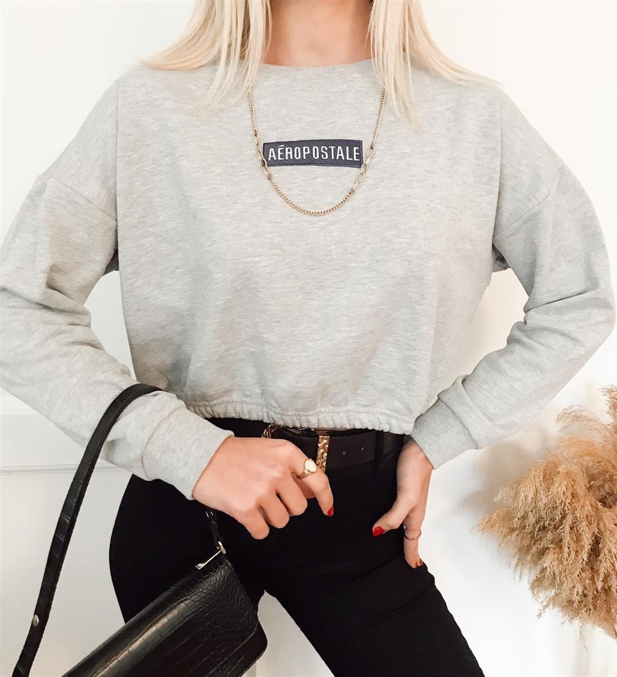 AEROPOSTALE LASTİKLİ SWEAT GRİ