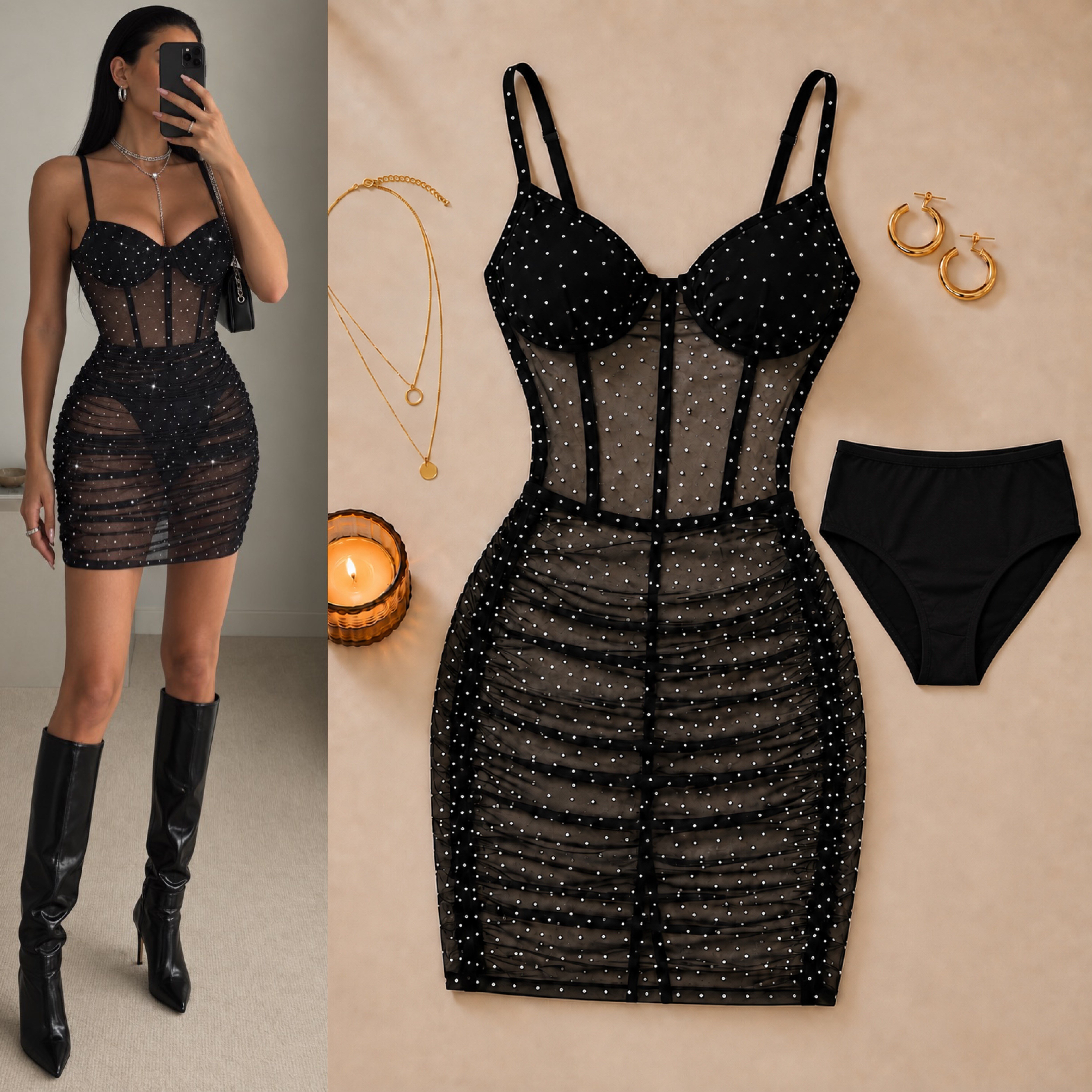 ANJELY GÖĞSÜ SÜNGERLİ DÖKĞLMEZ TAŞLI KÜLOT HEDİYELİ TÜL ELBİSE