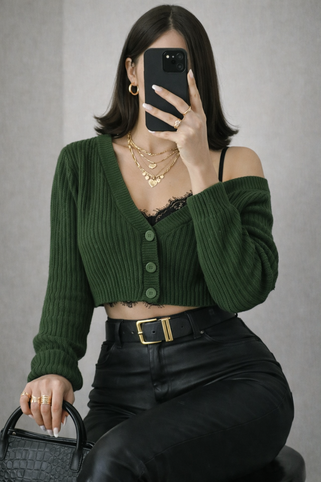BARB CROP DÜĞMELİ HIRKA