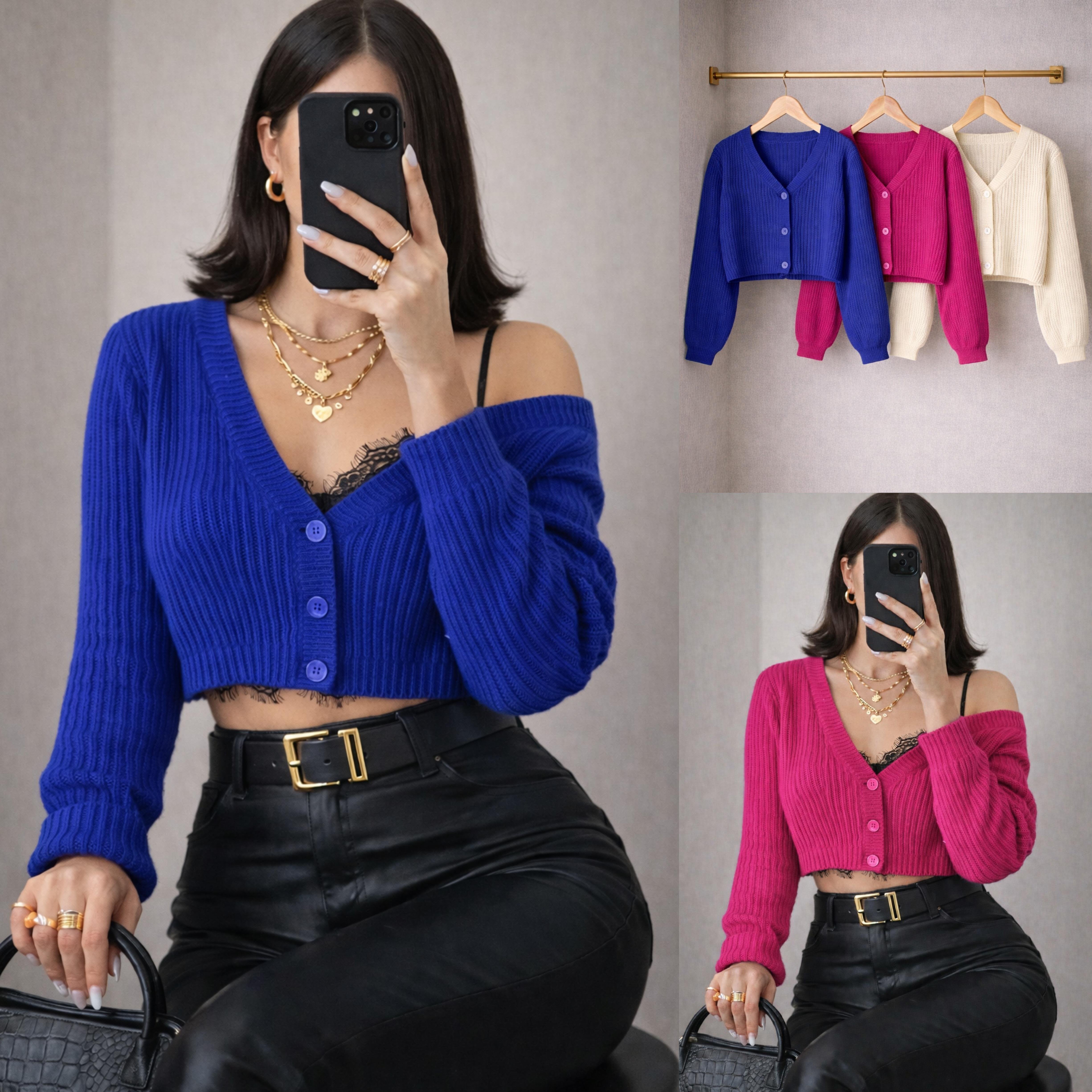 BARB CROP DÜĞMELİ HIRKA
