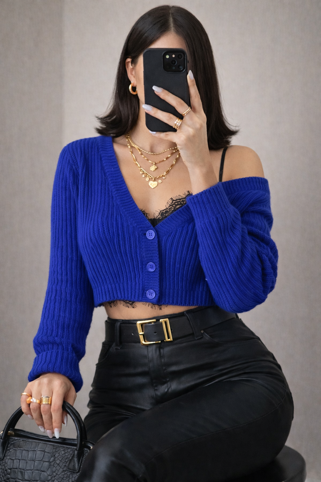 BARB CROP DÜĞMELİ HIRKA