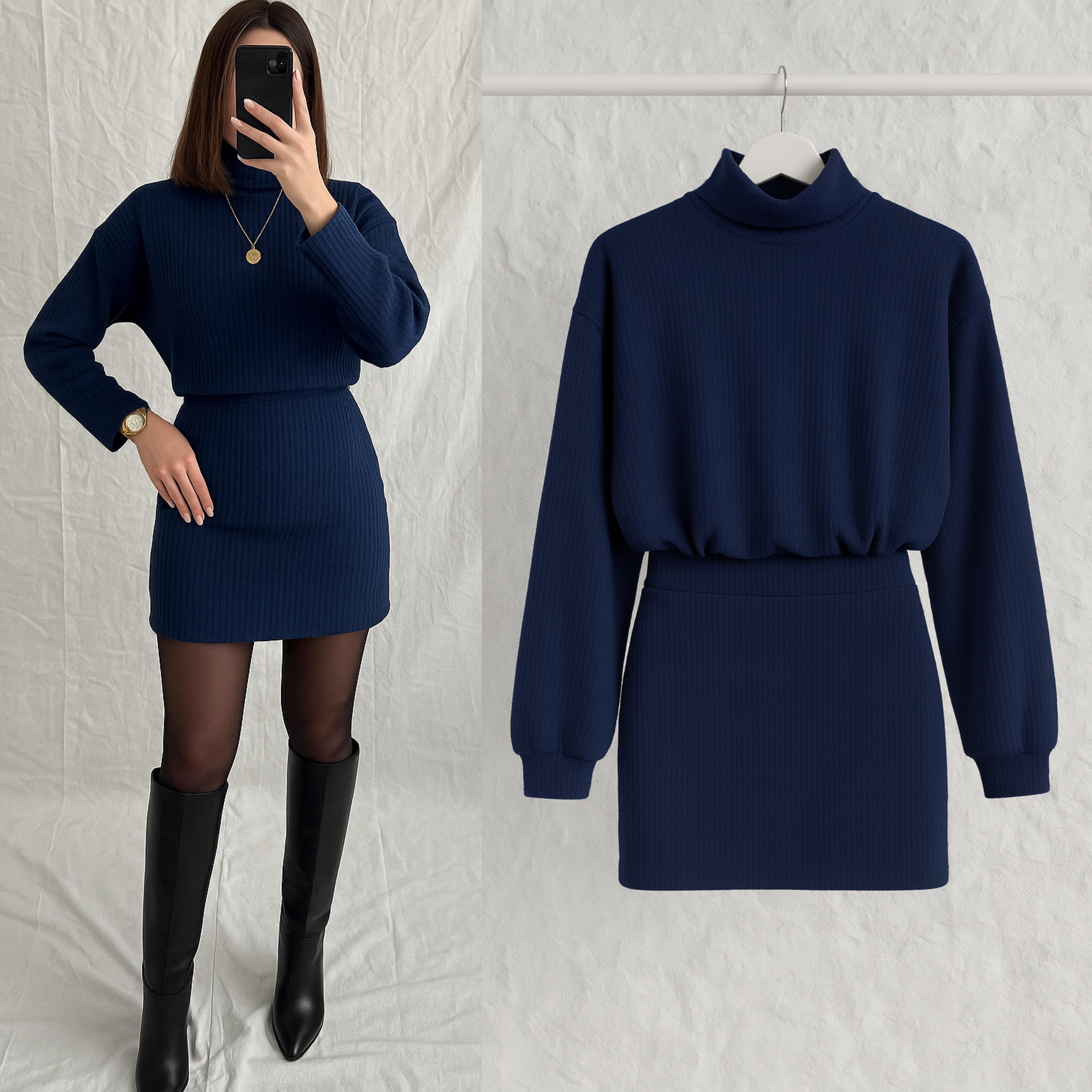 BEALISE YUMOŞ TRİKO ELBİSE (İÇ GÖSTERMEZ)SAKS