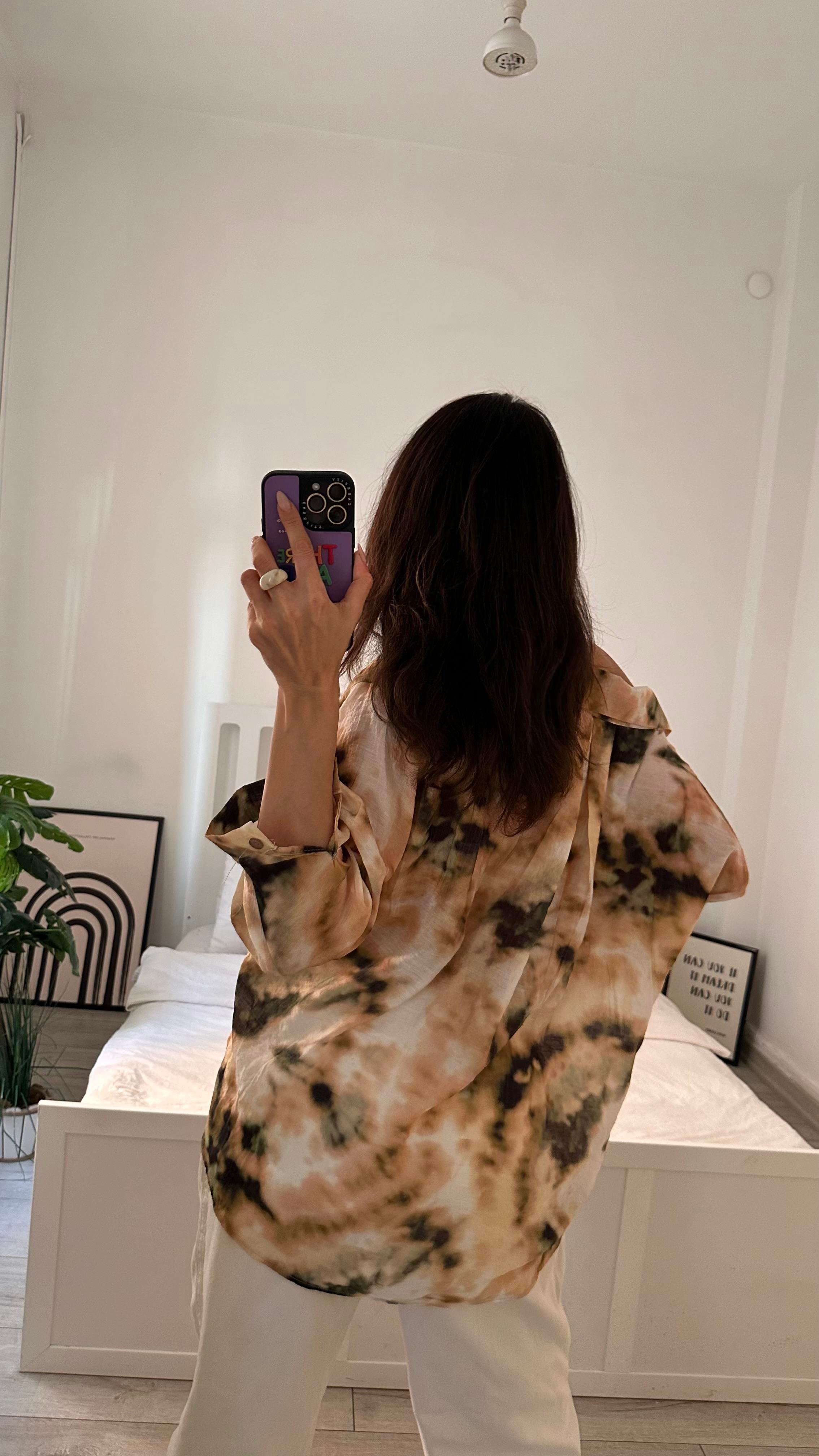 BOLEIGN FLORAL DESENLİ GÖMLEK KAHVE 