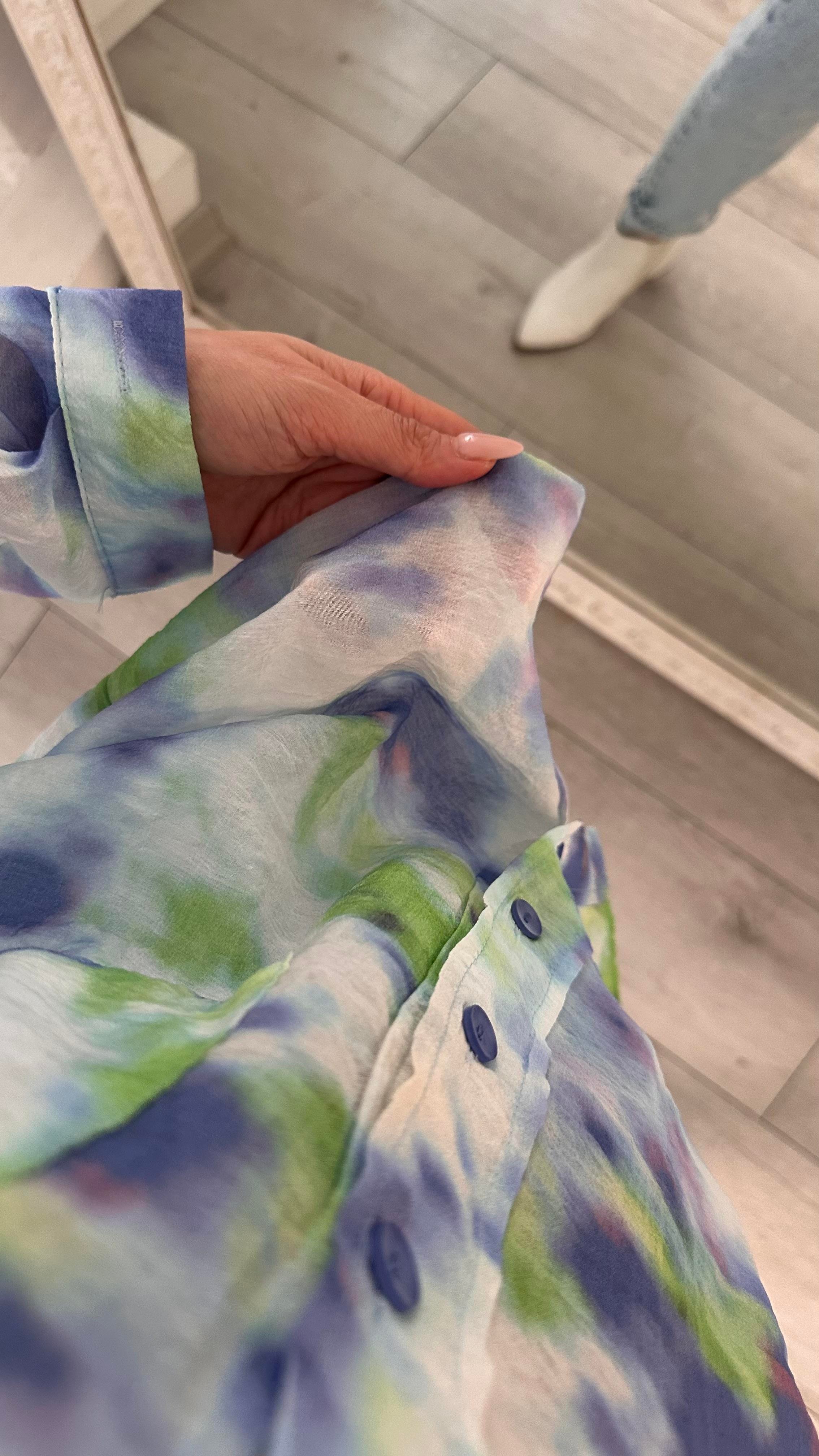 BOLEIGN FLORAL DESENLİ TENSEL GÖMLEK MAVİ