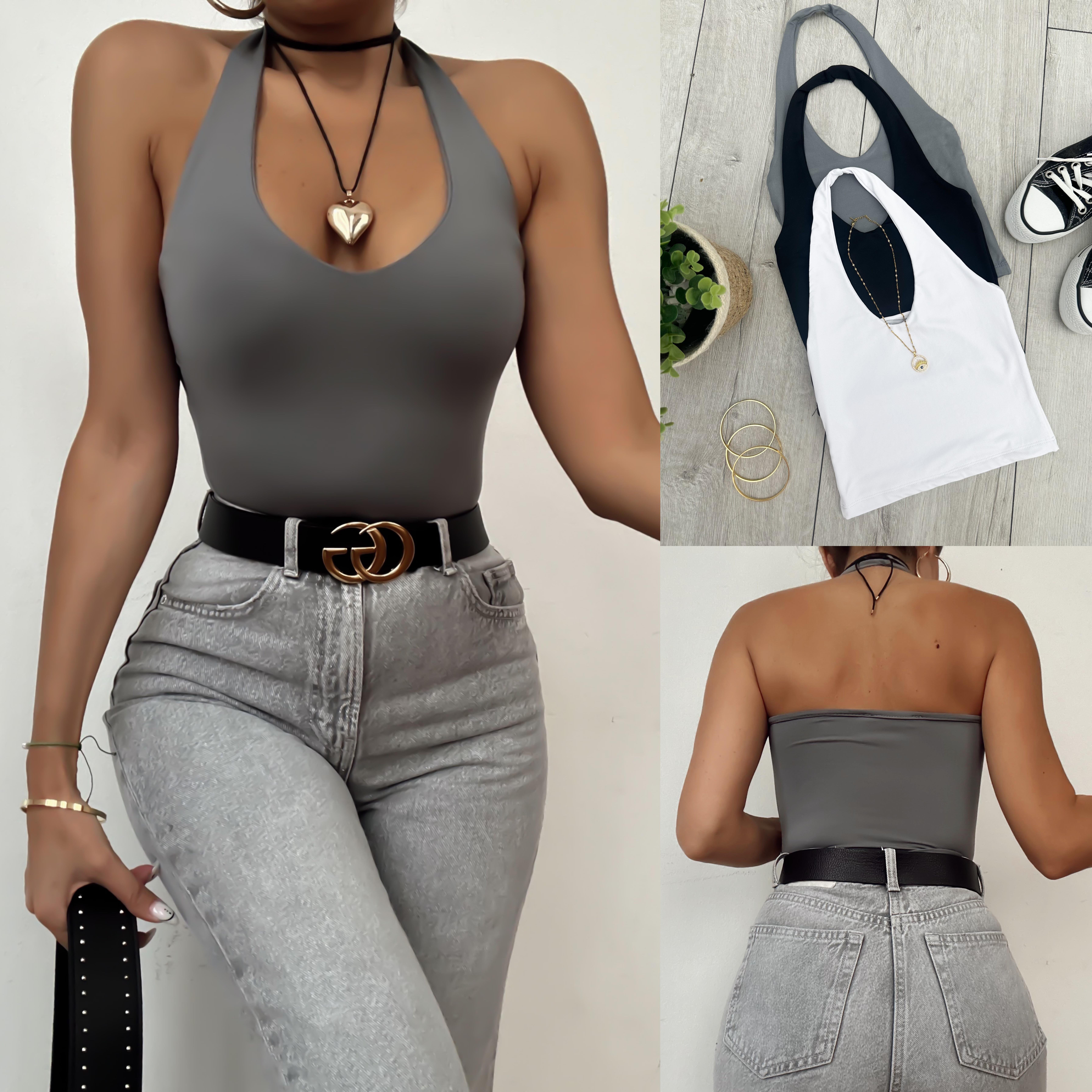 BSK SANDY BOYUNDAN GEÇMELİ BLUZ 