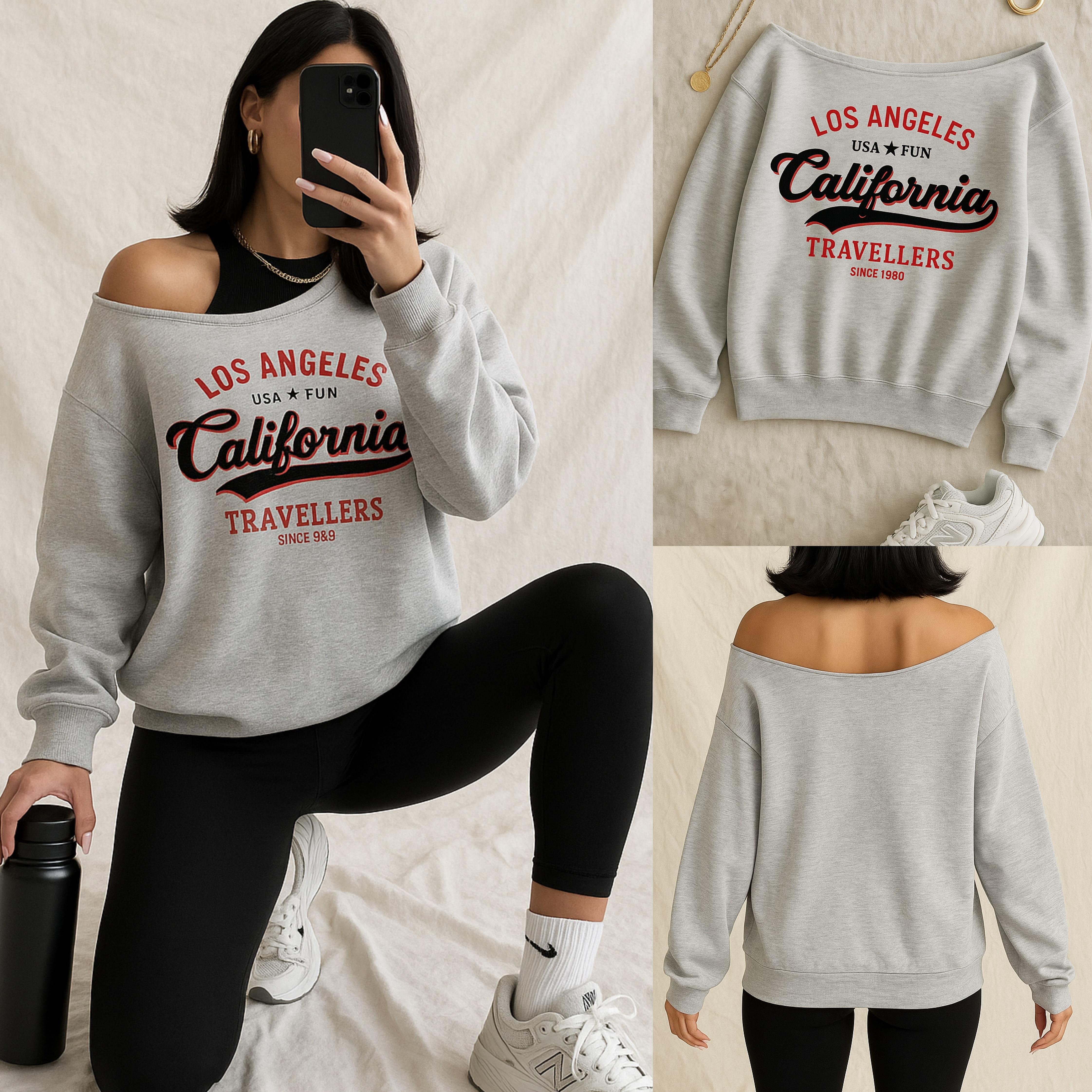 CALİFORNİA KAYIK YAKA OVERSIZE SWEATSHIRT
