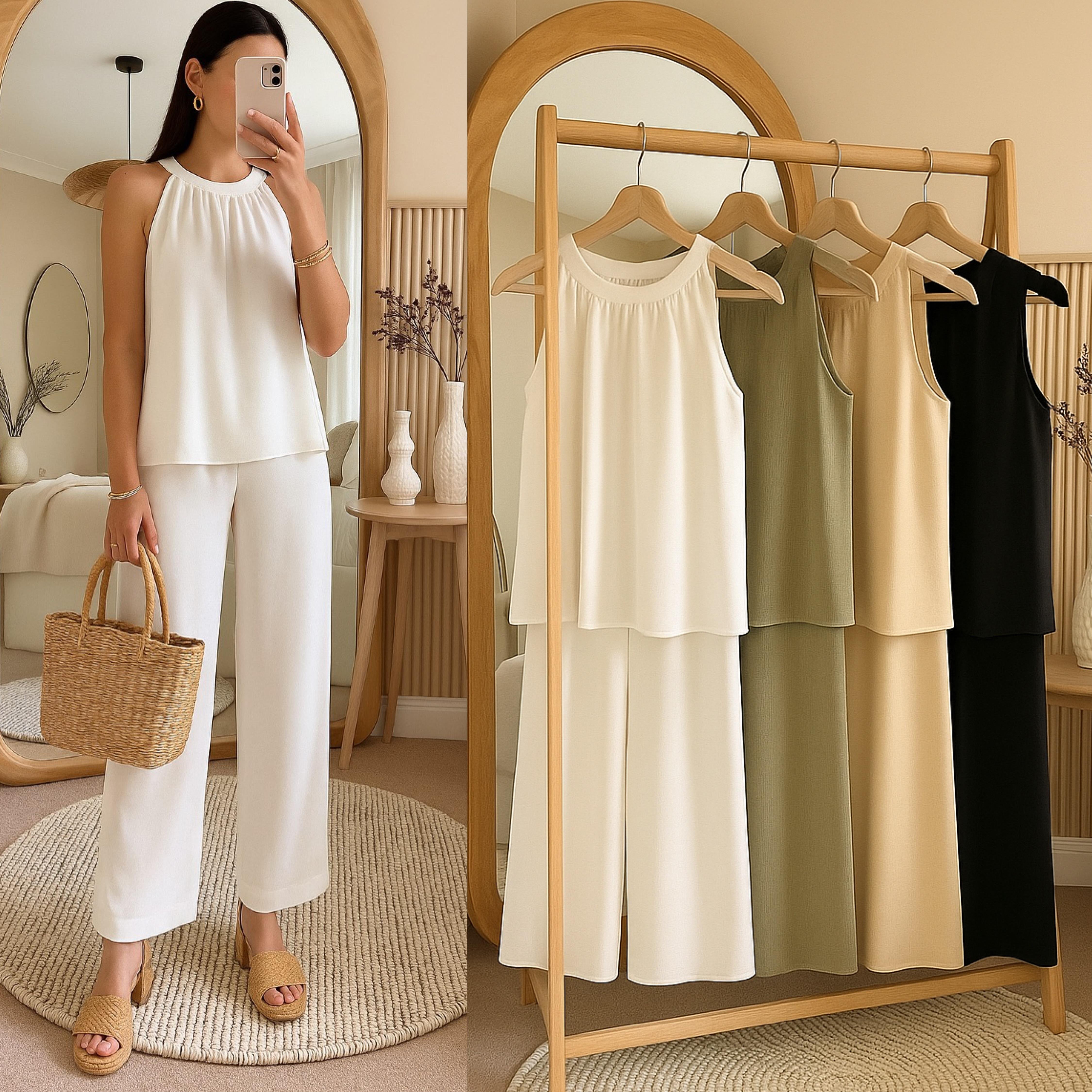 CARMINA KETEN BLUZ PANTOLON TAKIM