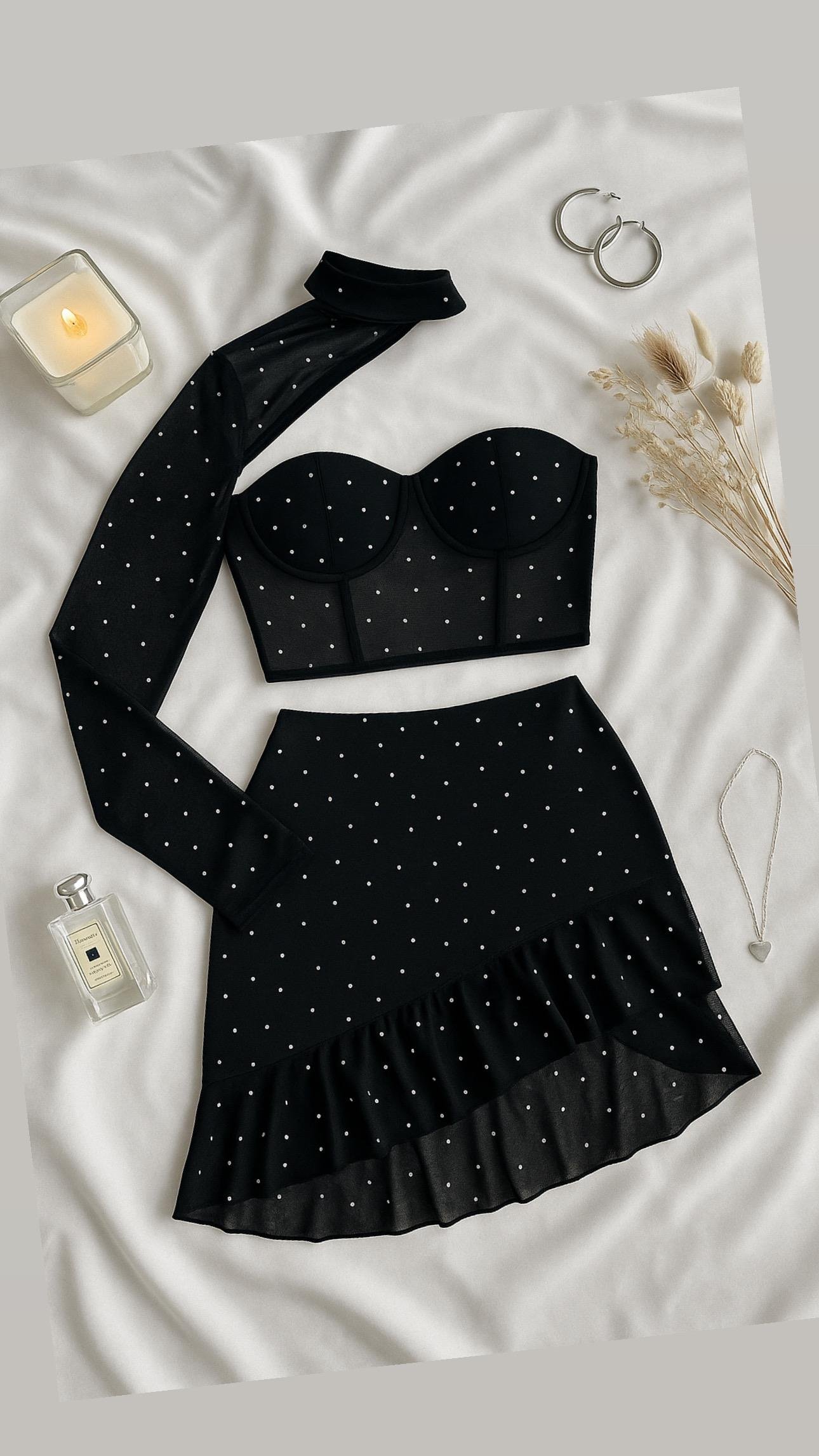 CHLOEY PUSH UP BUSTİYER ETEK BOLERO SET