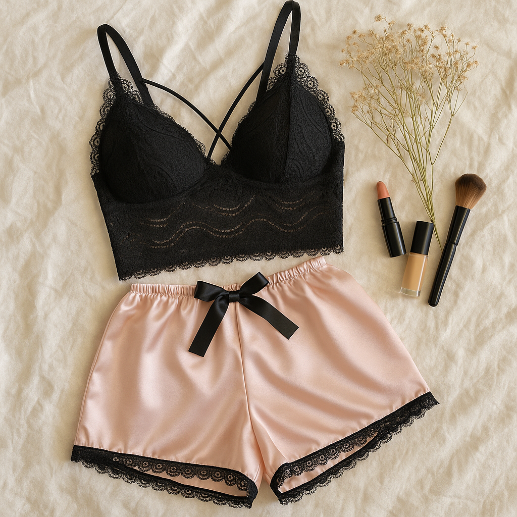 DARINA PUSH UP BUSTİYER SATEN ŞORT TAKIM