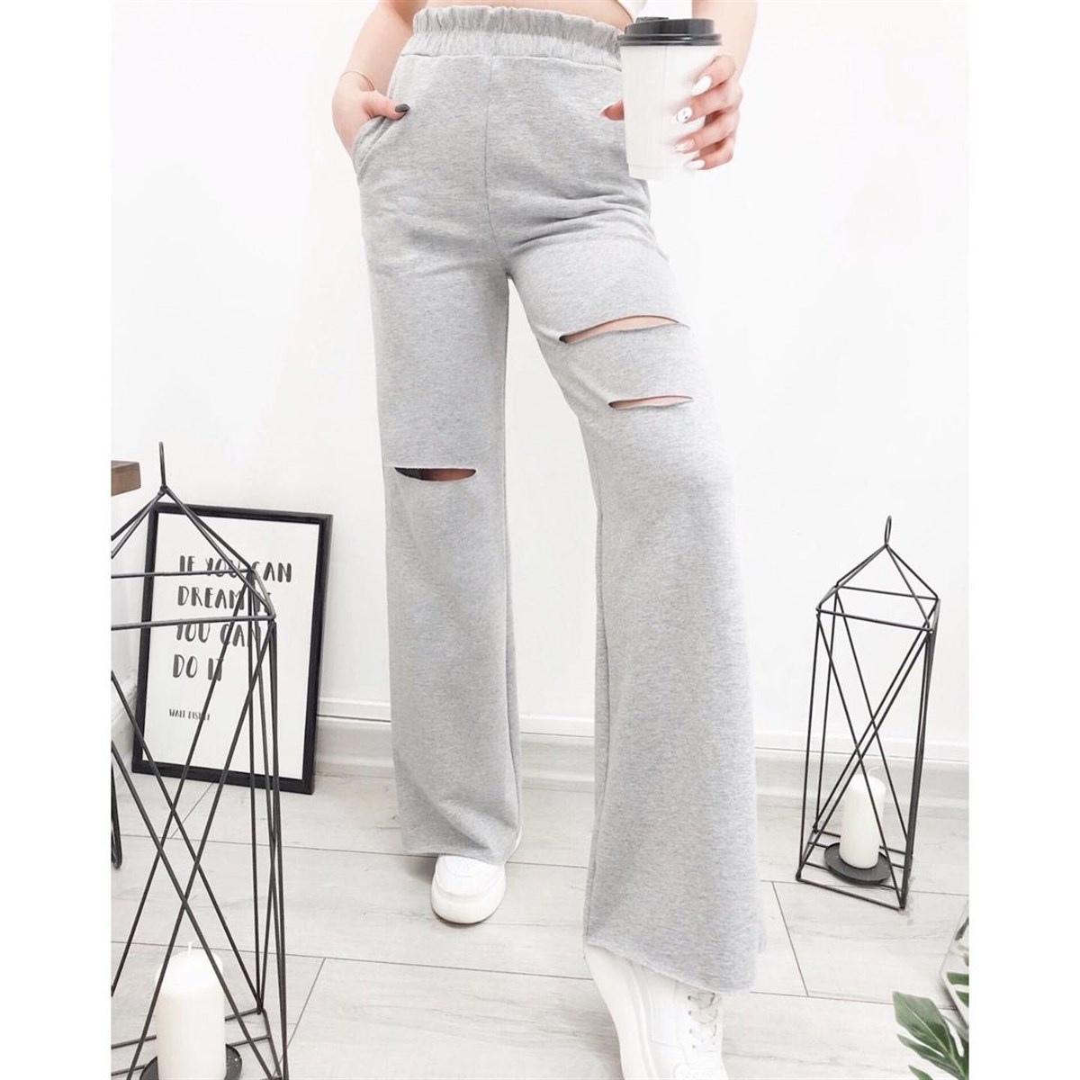 DİSTRESSED FLARE EŞOFMAN ALTI