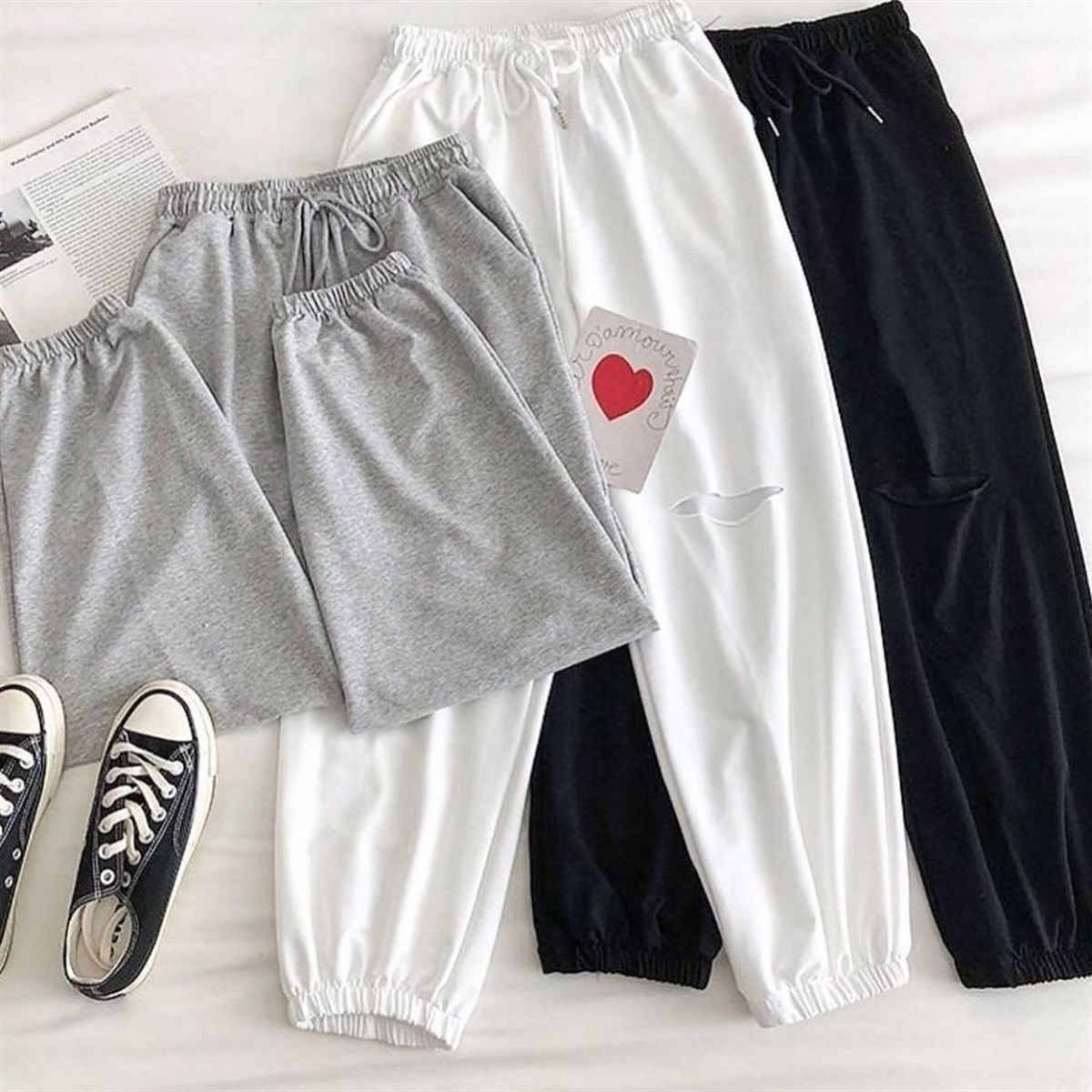 DİZİ YIRTIK JOGGER EŞOFMAN ALTI