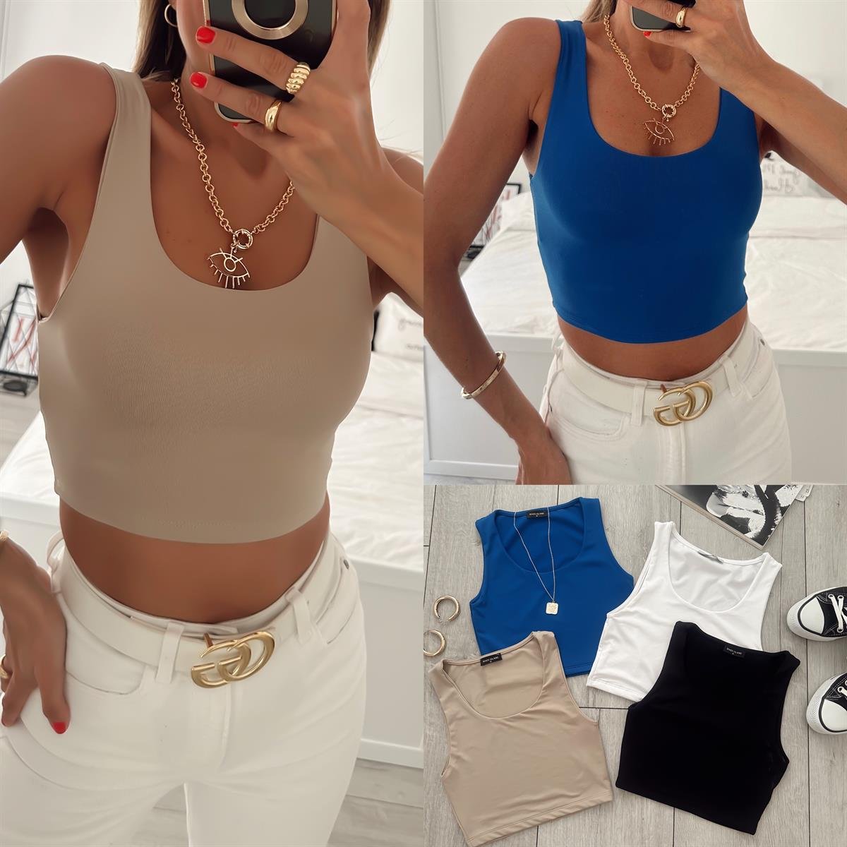DORA ÇİFT KAT SANDY CROP TOP