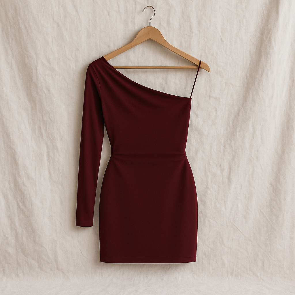 DRINNA SANDY ASİMETRİK ELBİSE BORDO