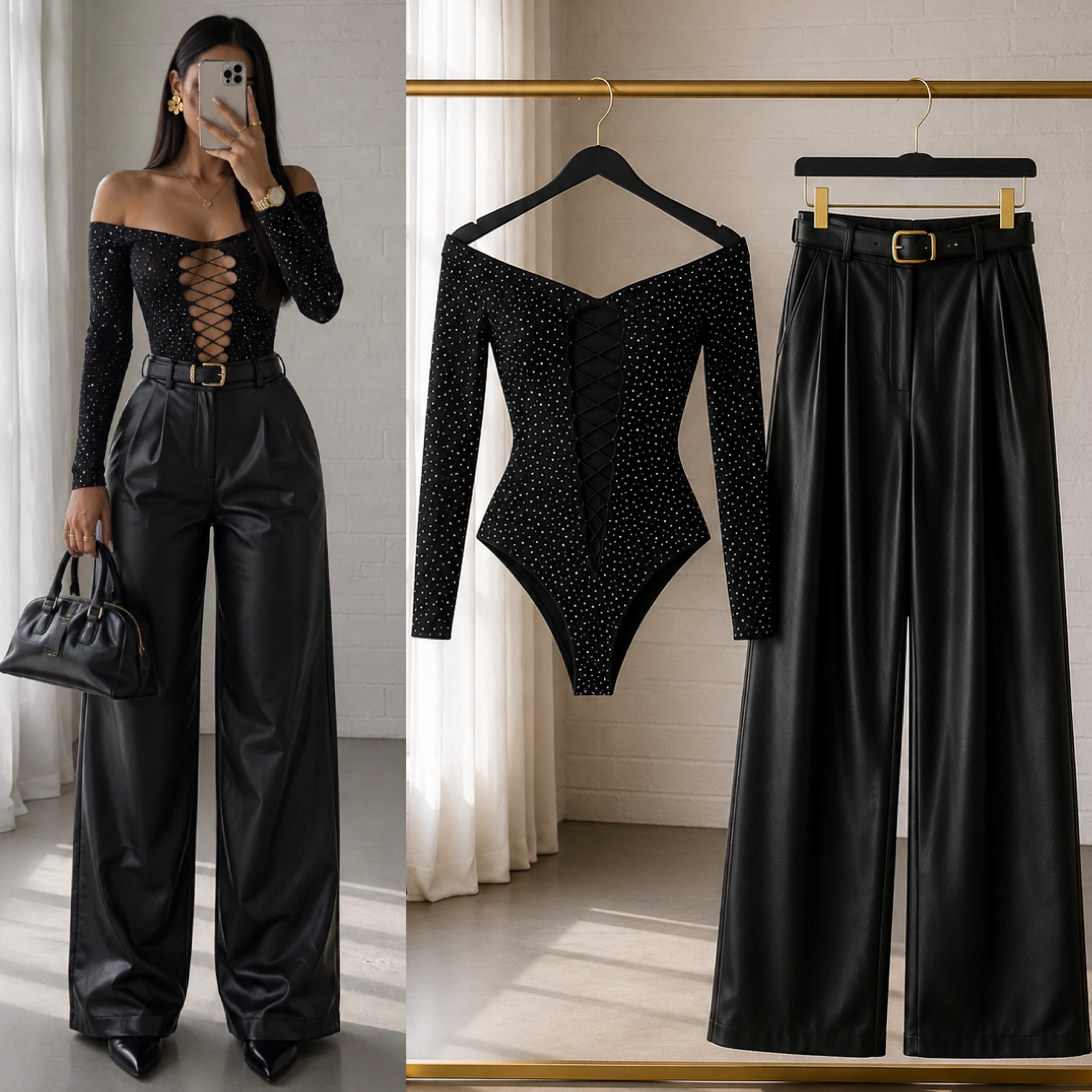 ELMY LİKRALI DÖKÜLMEZ TAŞLI TÜL BODYSUİT