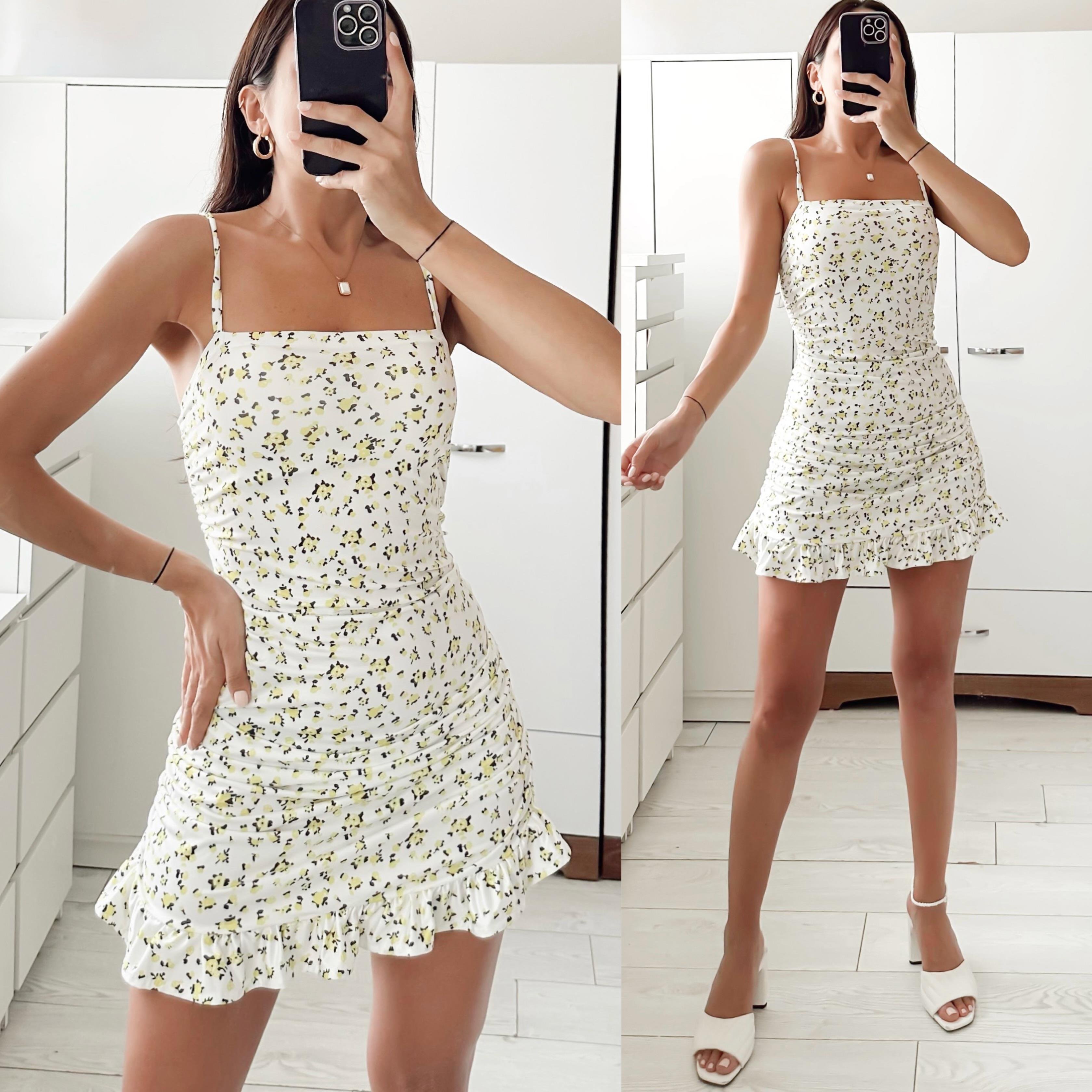 EMMA ASTARLI ÇİÇEKLİ ELBİSE YELLOW FLOWER